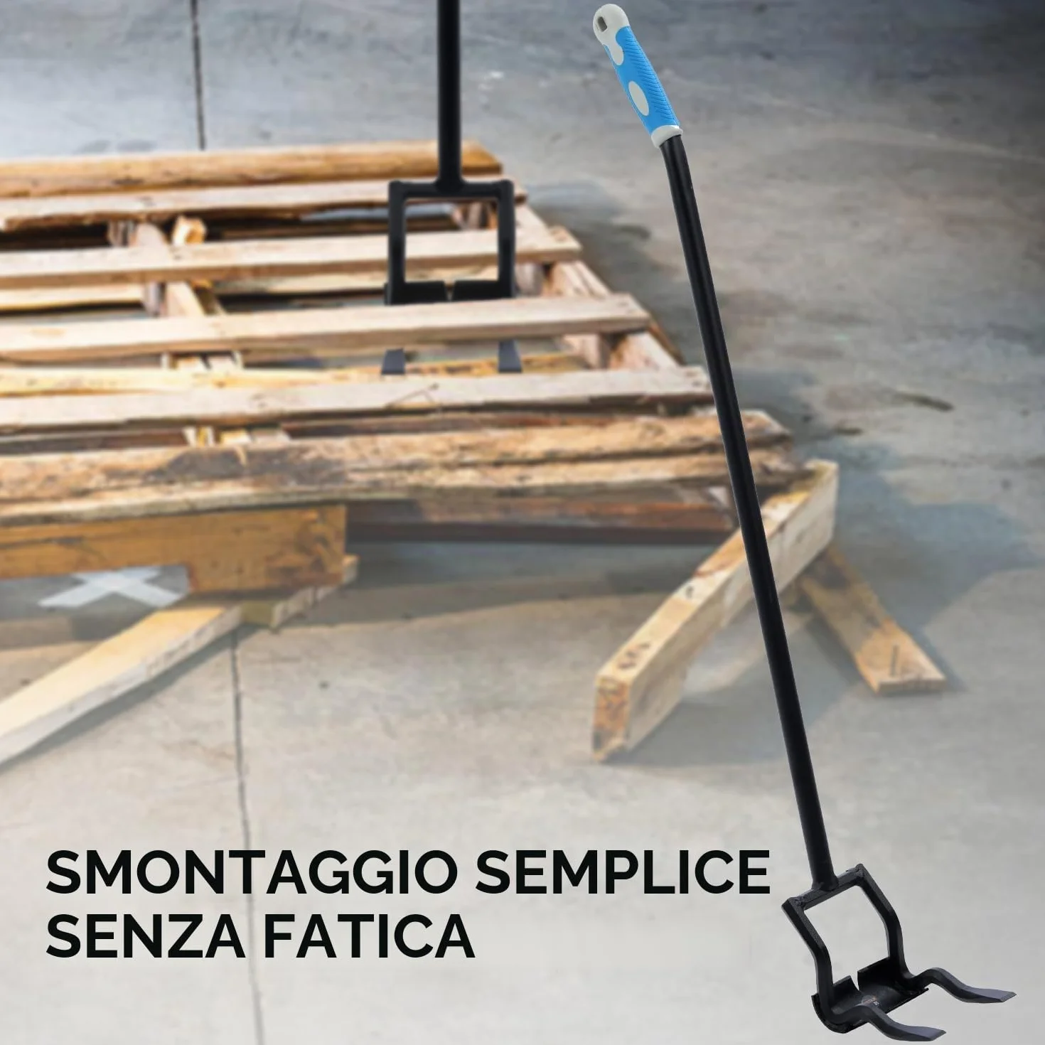 TOPWAY Barra Demolizione Pallet 43 Pollici Heavy Duty Pallet Buster con Manico Staccabile 3 Sezioni