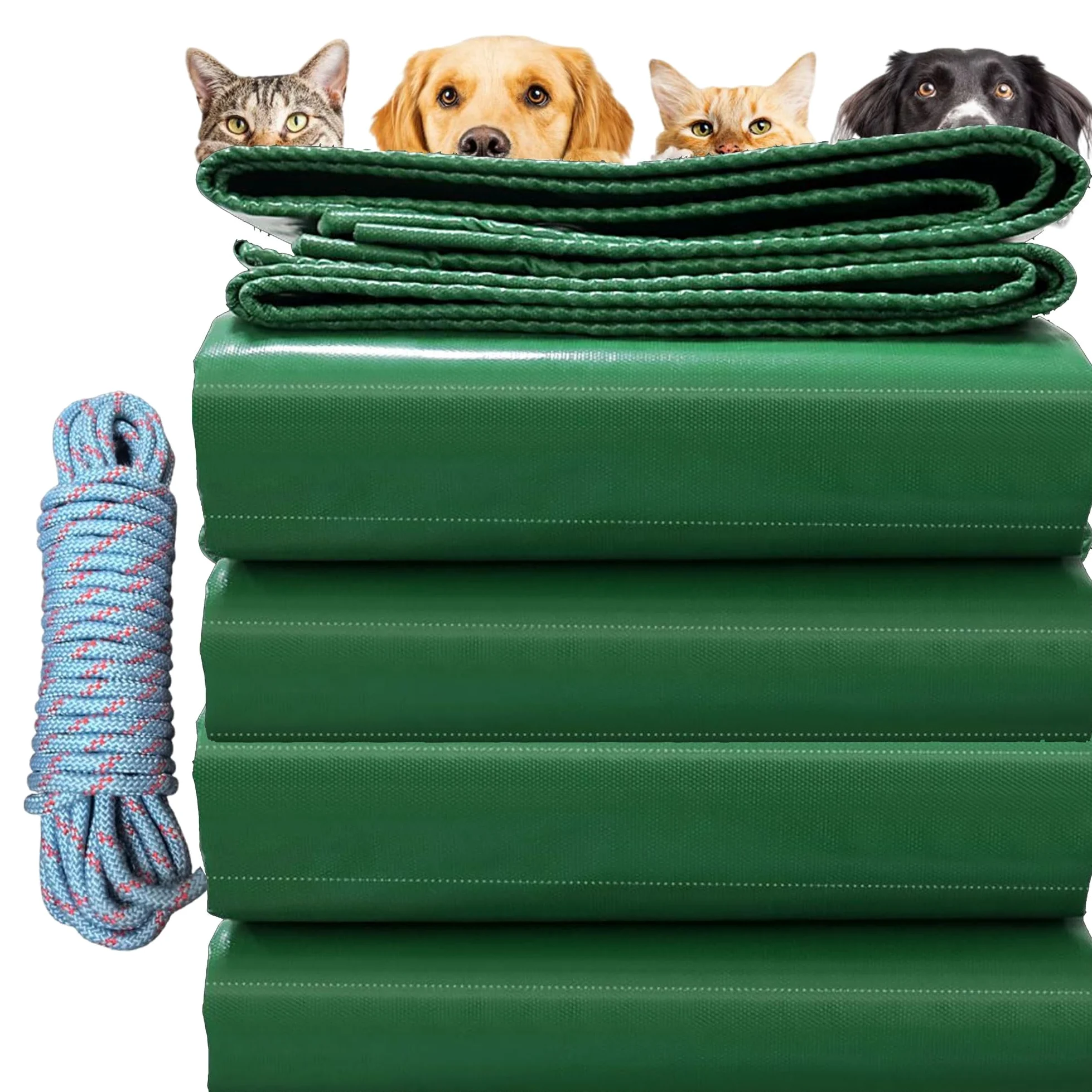 YANFEILI Telone Rinforzato,2x2.5m 520g/m² telo PVC con Occhielli telo in tessuto e protettivo,telone rinforzato occhiellato verde