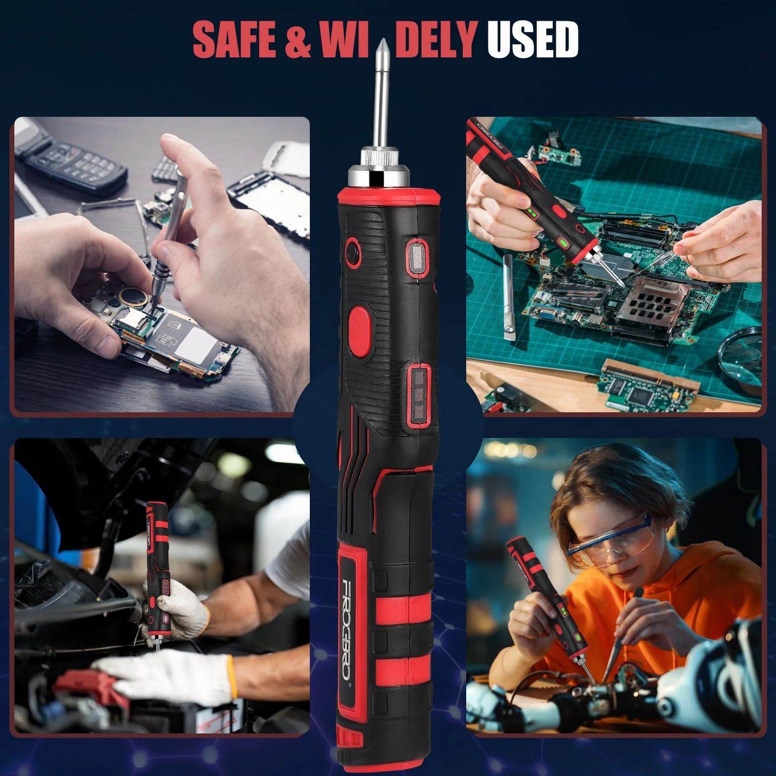 Saldatore A Stagno Senza Fili,Saldatrice Elettrico A Stagno,Carico Usb,Con 2 Consumo Di Saldatura Di Sostituzione,200-480 ℃,Ferro Di Saldatura Portatile Per Riparazione