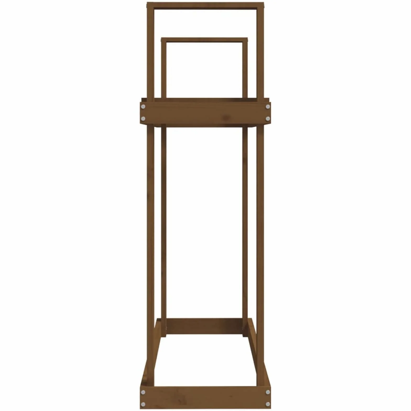 Homgoday Portalegna Marrone 110x35x108,5 cm in Legno Massello di Pino, Portalegna da Interno, Portalegna da Ardere, Porta Legna per Camino, Legnaia da Interno, Impilabile Stufa Ripiano Legno