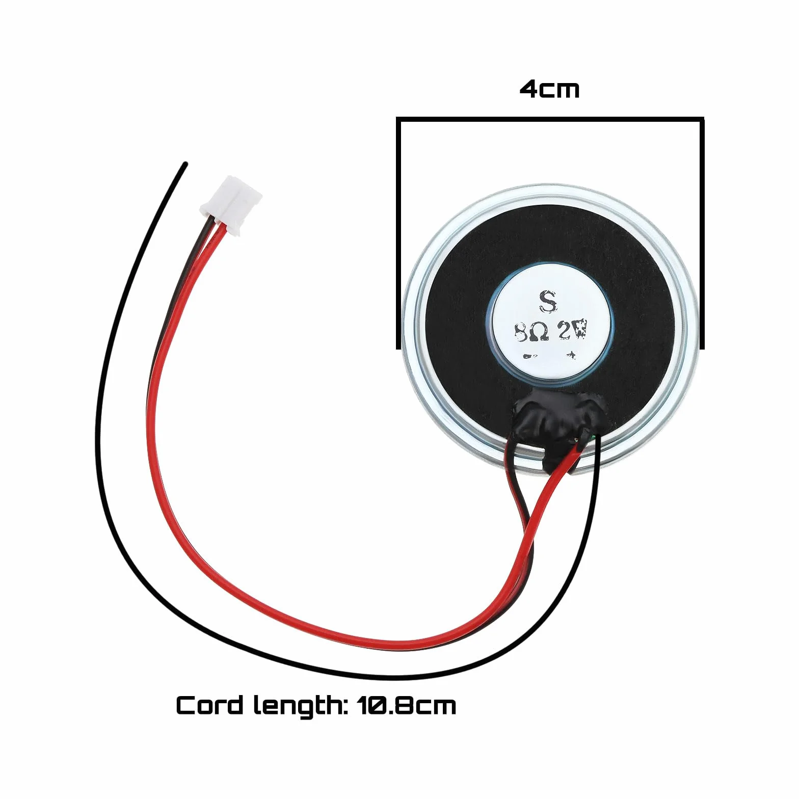 Altoparlante magnetico 2 W 8 Ohm di forma rotonda altoparlante con connessione JST-PH2.0 Diametro 40 mm Micro altoparlante interno con filo