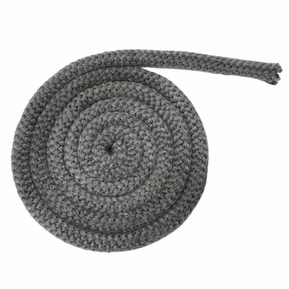 Corda in fibra di vetro per stufe, Guarnizione in corda nera in fibra di vetro 18 mm 20 2 metri intrecciata in grafite a basso attrito | 18mm