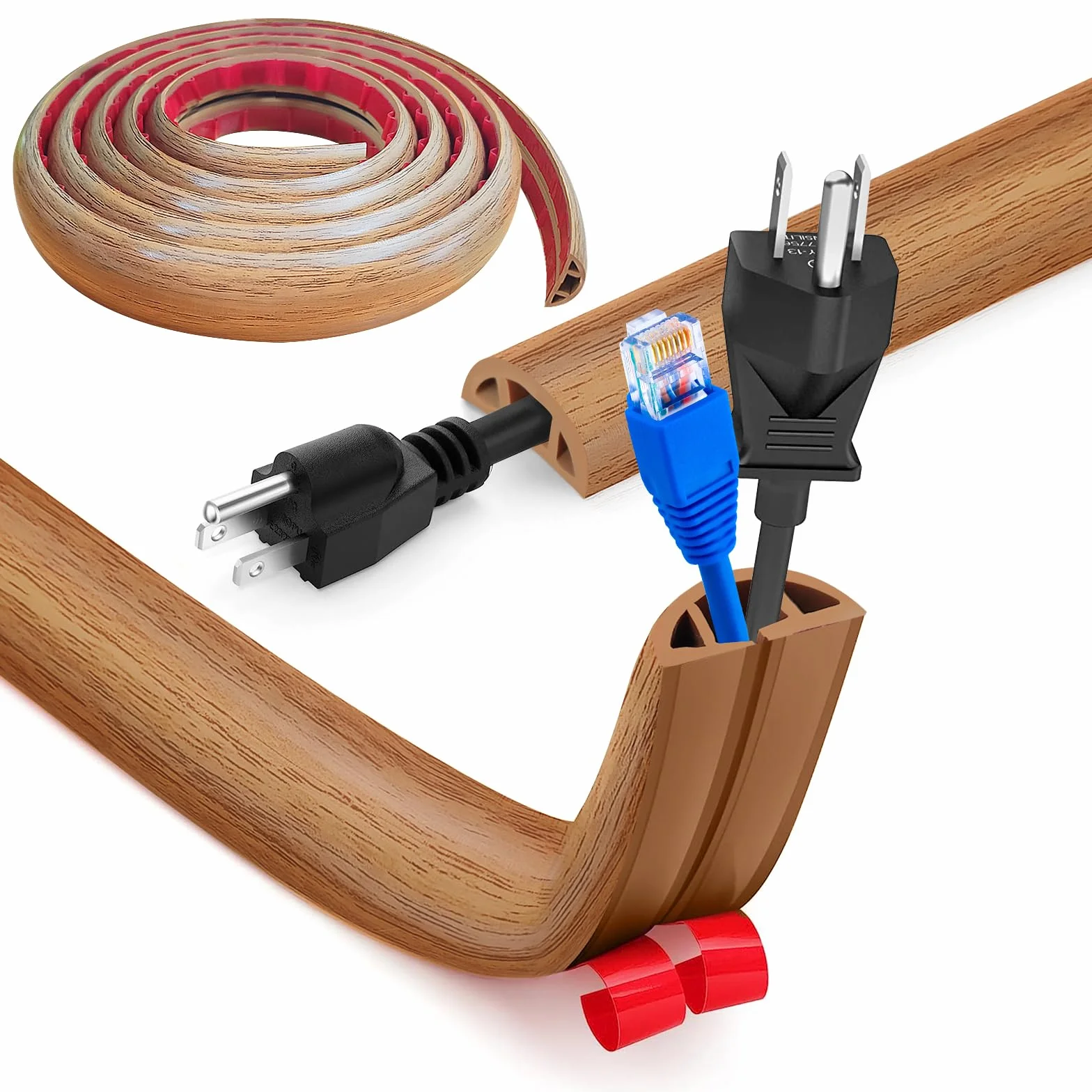 Protezioni per Cavi a Pavimento Autoadesivo 5M x3cm Copricavi Passacavo Grana legno gialla