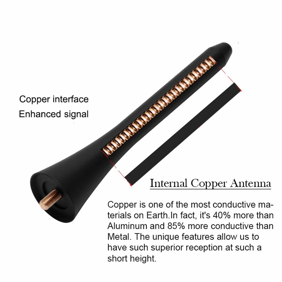 HUSUKU Antenna radio corta in lega di alluminio da 5 pollici per Mazda Miata MX-5 RF ND NC 2006-2024 OEM NF47-66-A30A