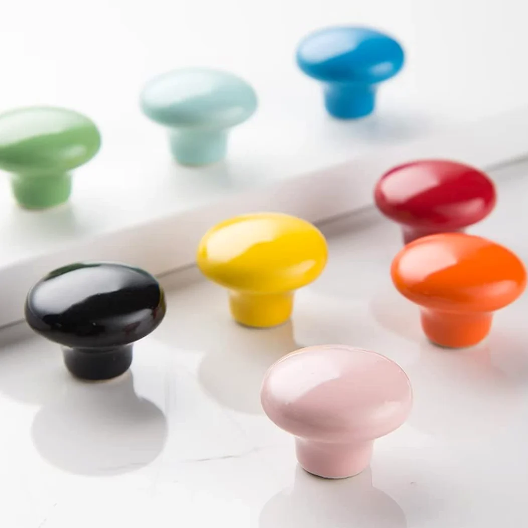 30 confezioni di maniglie per porte di credenze in ceramica, rotonde, per mobili e cassetti, maniglie con viti, maniglie colorate per bambini, per mobili e cassetti