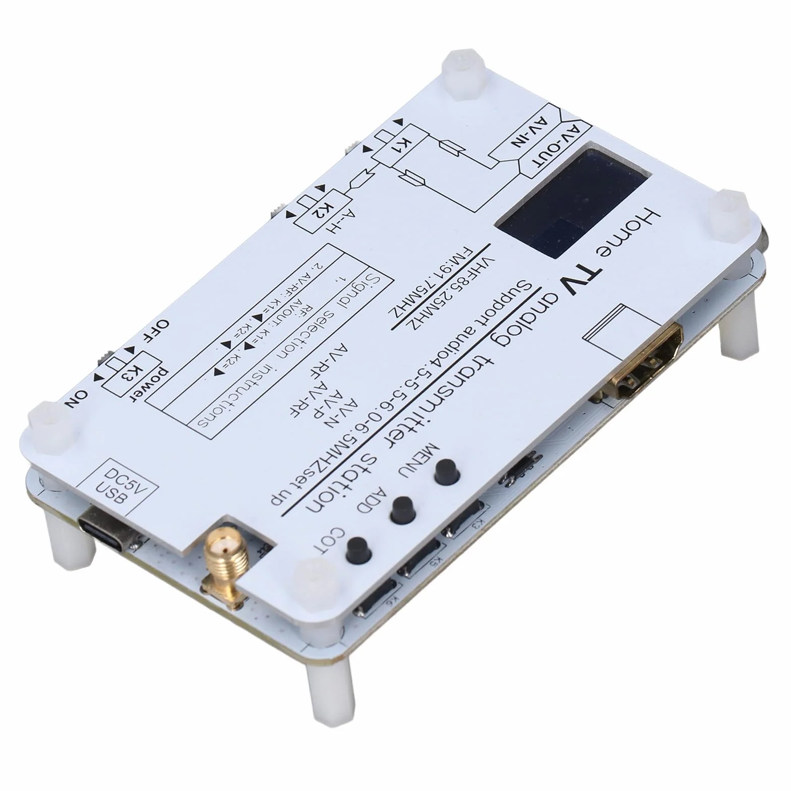 Trasmettitore di segnale TV analogico, AV HD Input, N a P Sistema, 20m Raggio, Frequenza VHF UHF, 4.5-6.5 MHZ Audio, DVD VCD PC Mobile Phone Sorgenti di segnale