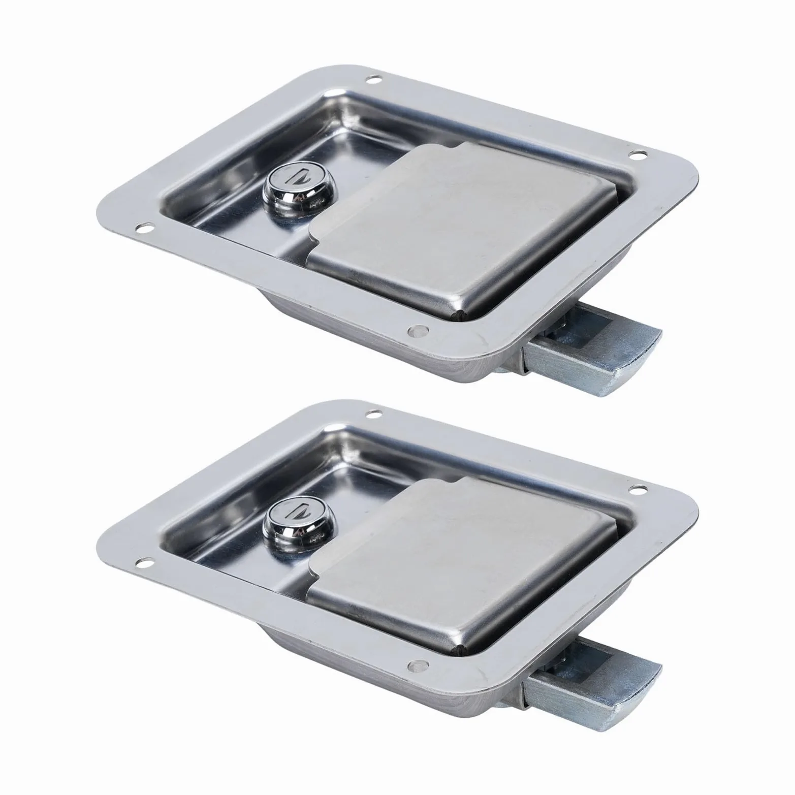 Alomejor Maniglia per Cassetta degli Attrezzi Serratura per Cassetta degli Attrezzi per Camion in Acciaio Inossidabile 140 X 108 Mm Montaggio a Incasso con 2 Chiavi Guarnizione Impermeabile per