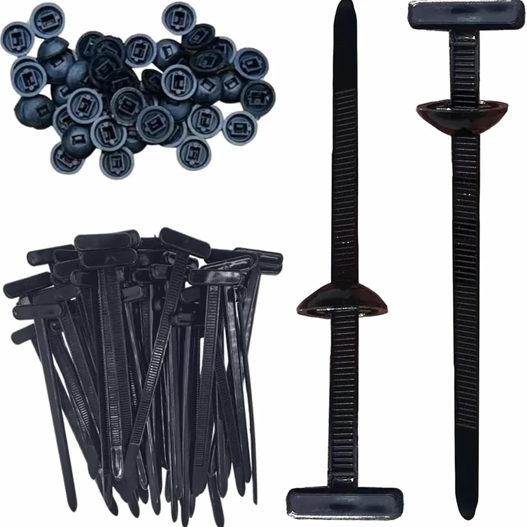 50 Pezzi Nylon Universal Cable Tie Buckle, Fascette Autobloccanti Resistenti UV per Auto