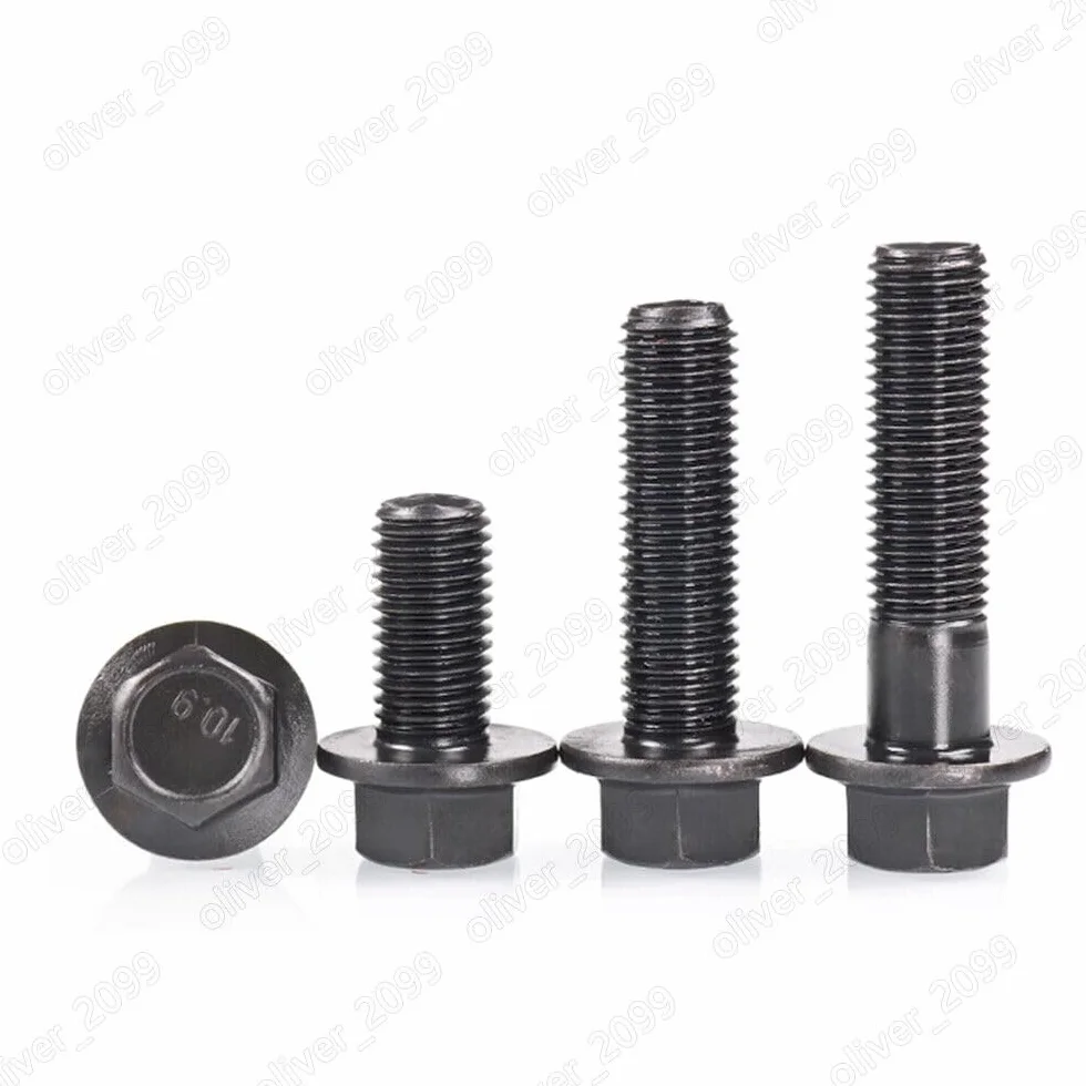 Viti a testa esagonale flangiata acciaio nero 10.9 M10 M12 M14 M16 M12x1.25x80mm