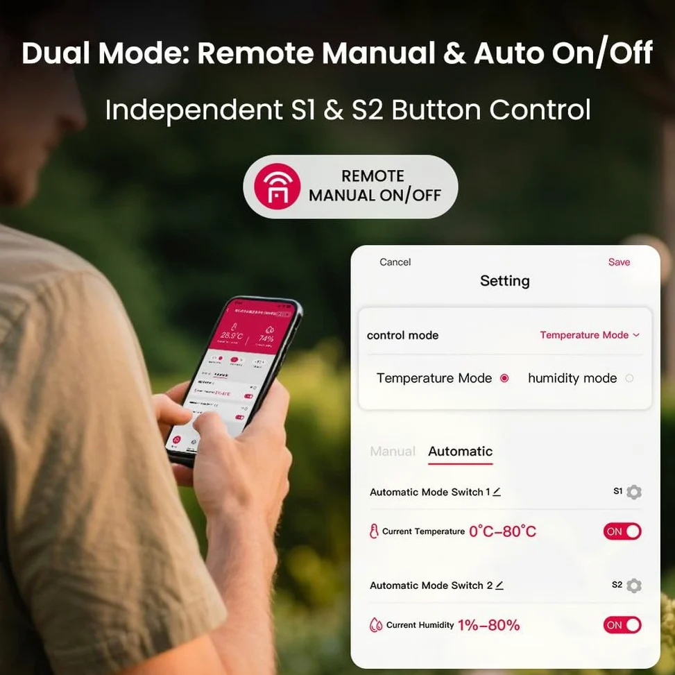 Termostato con display digitale su guida DIN con sonda, interruttore relè regolatore di temperatura e umidità intelligente WiFi per app Tuya, pianificazione timer