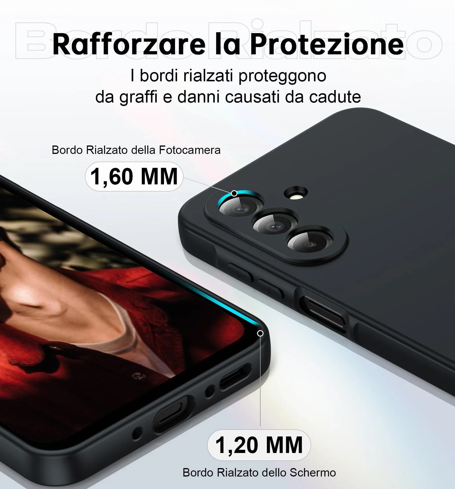 LeYi Cover per Samsung A26 5G con 2 Pezzi Vetro Temperato, Custodia Morbida Silicone Liquida TPU Protettivo Ultra Slim Antiurto, Case con Protezione Fotocamera per Samsung Galaxy A 26