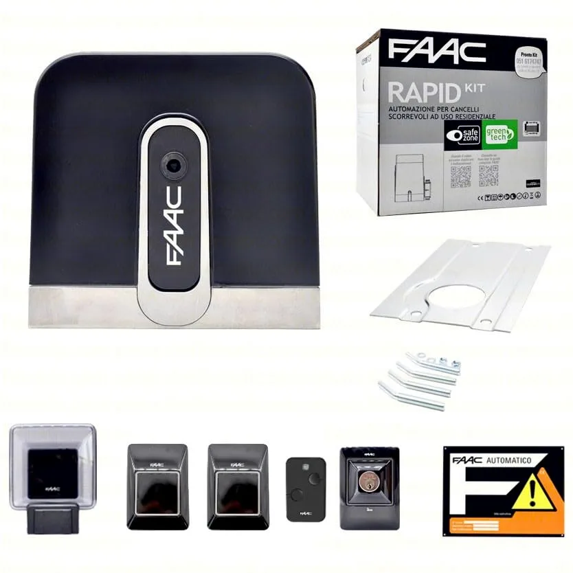 FAAC CYCLO RAPID C720 KIT - Automazione per Cancello Scorrevole 24V - Motore Elettromeccanico 400KG - Kit Completo