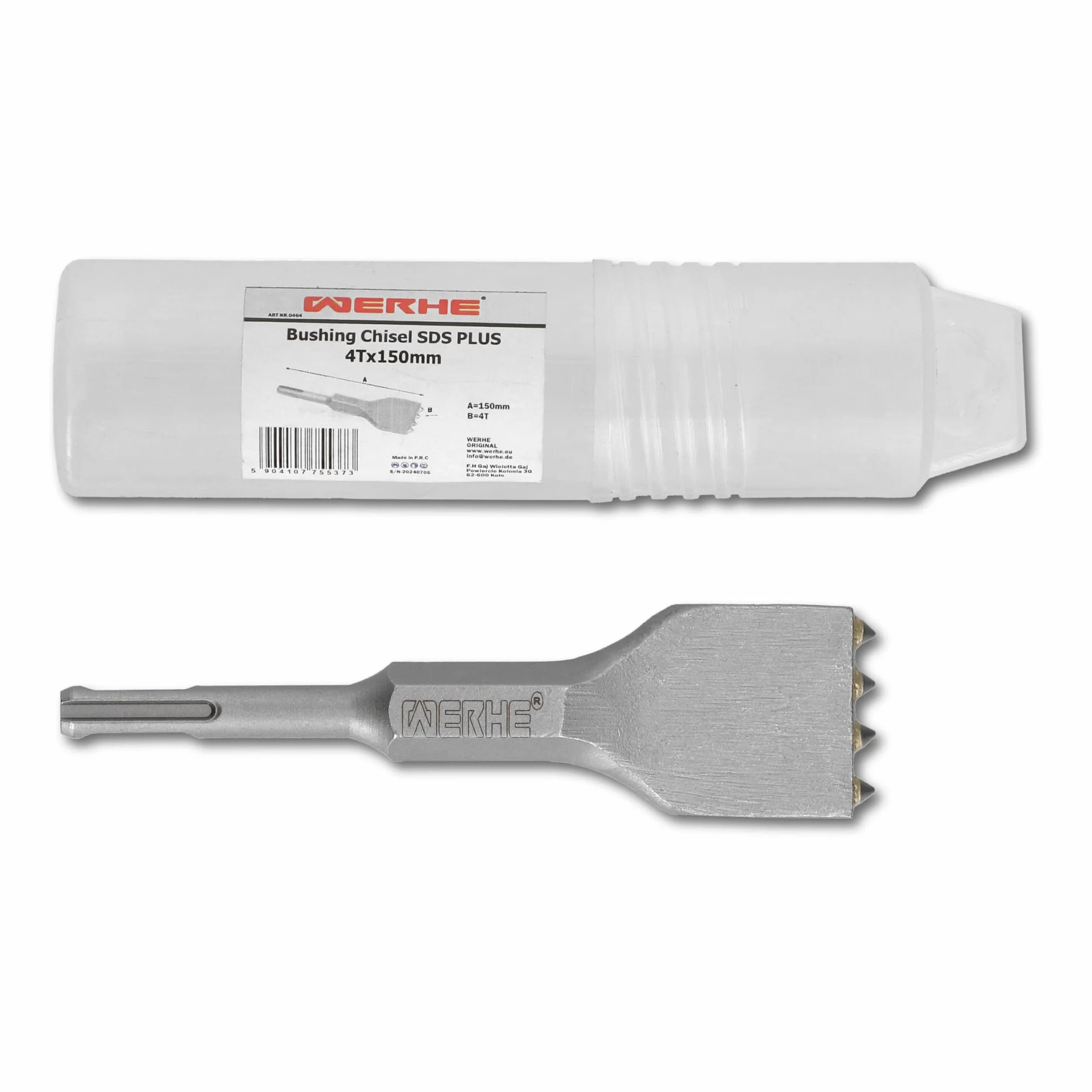 WERHE Scalpello martellatore SDS PLUS 4 denti 150 mm do betonu i kamienia