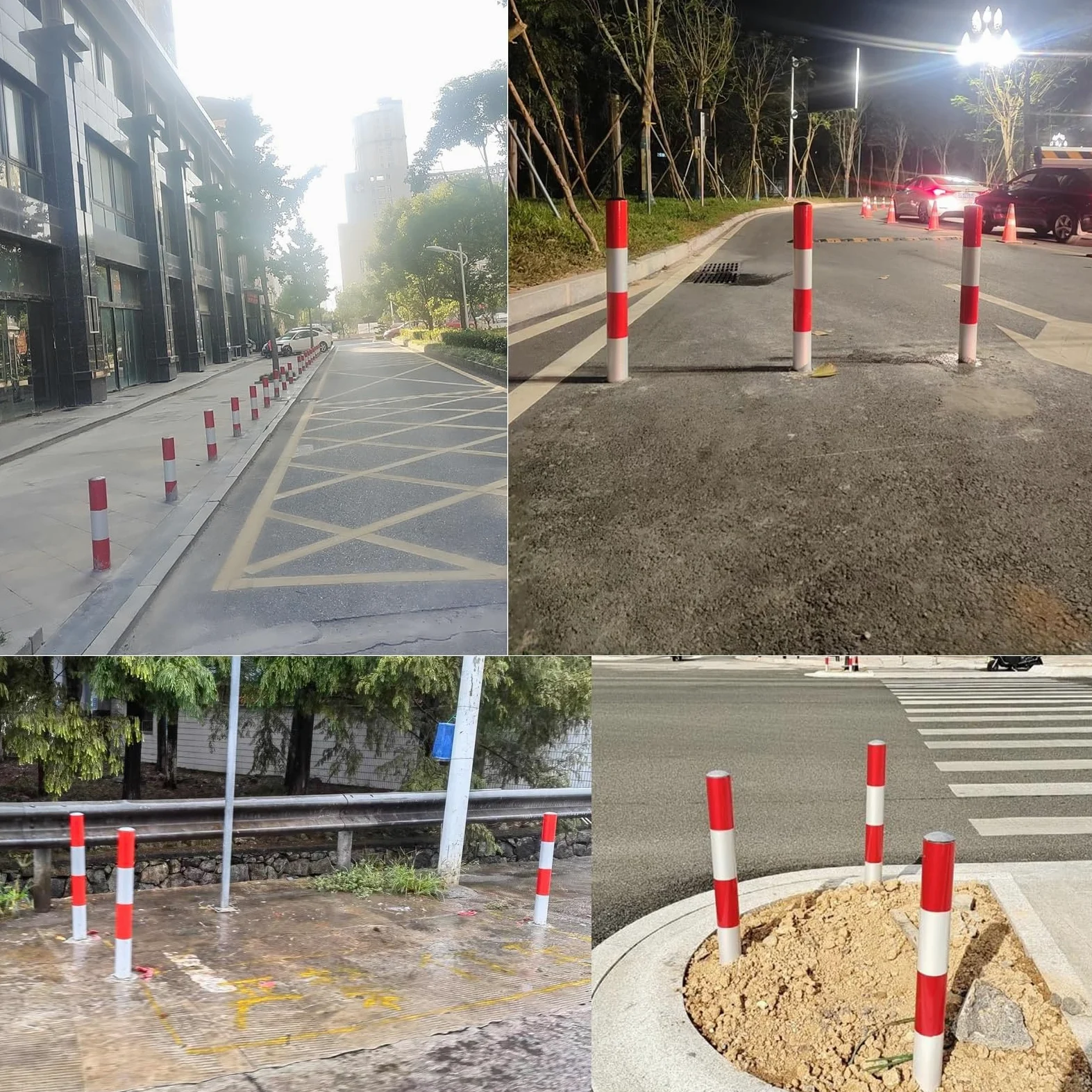 Generico Palo di Segnalazione Riflettente per la Sicurezza - Delimitatore di Traffico Bianco e Rosso, Robusto palo di Avvertimento per parcheggio per Uso Commerciale e privato, 2 Pezzi, H120xL7,6cm (