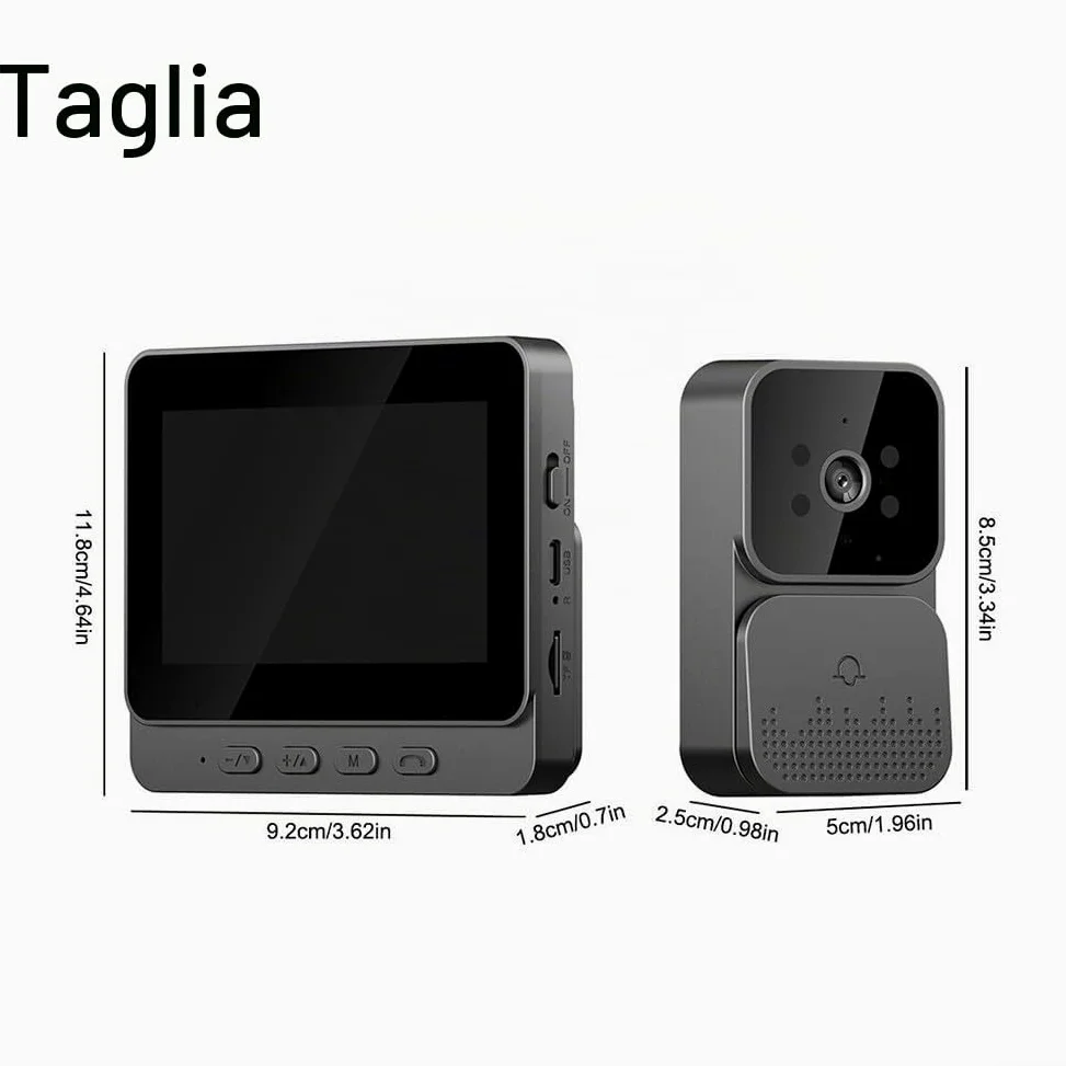 Videocamera per campanello senza fili, telecamera per campanello con monitor, di videocitofono con schermo da 4,3 pollici Videocitofono per campanello di sicurezza del telefono