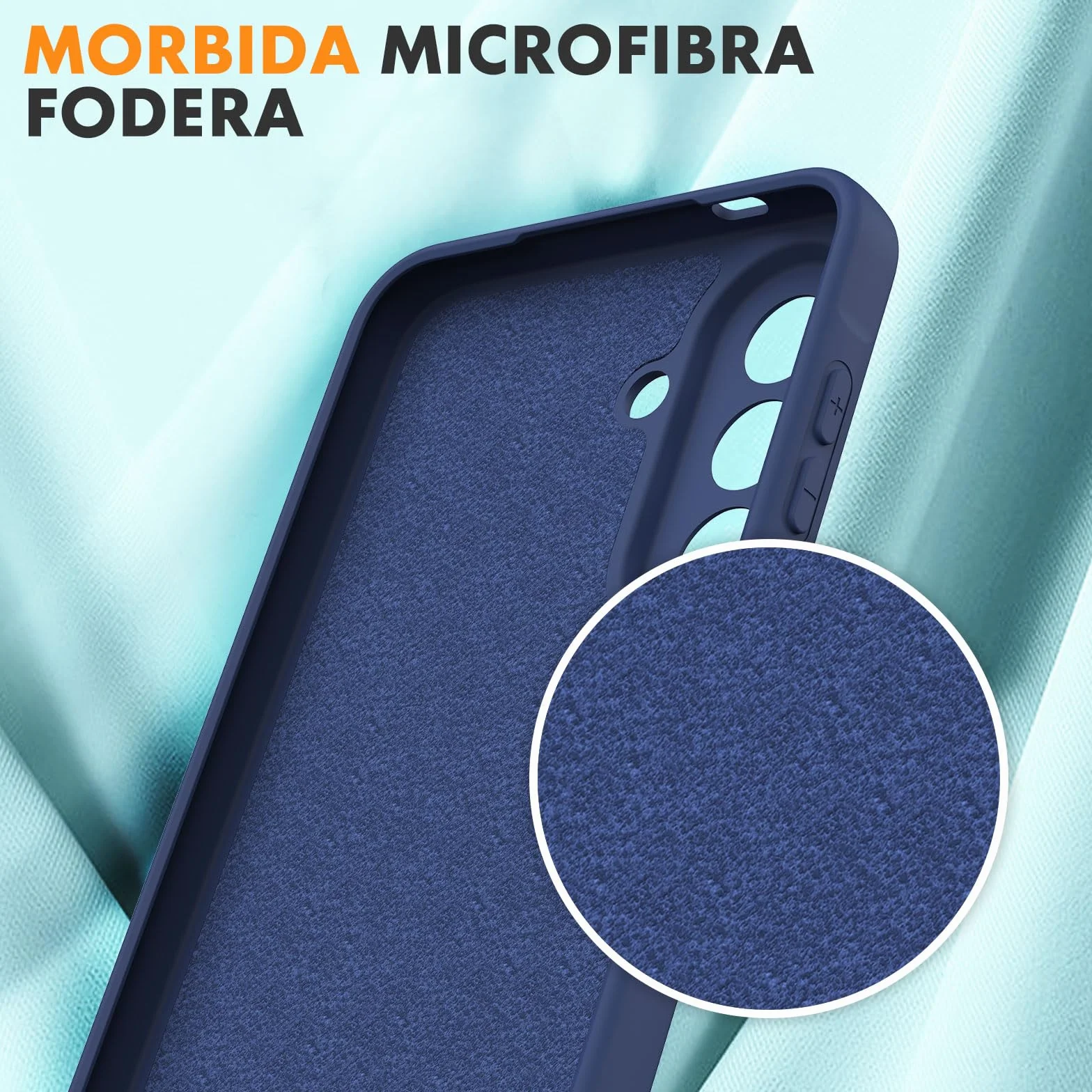 Vansdon Cover Compatibile con Samsung Galaxy A57 5G, 2 Pellicola Protettiva in Vetro Temperato, Gomma Gel di Silicone Liquida Antiurto Custodia - Blu notte
