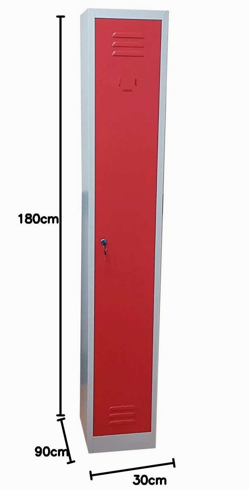 Armadietto spogliatoio in metallo con sistema di aggancio A 3 POSTI, con ante colorate MULTICOLOR, dim.cm.90x30x180h