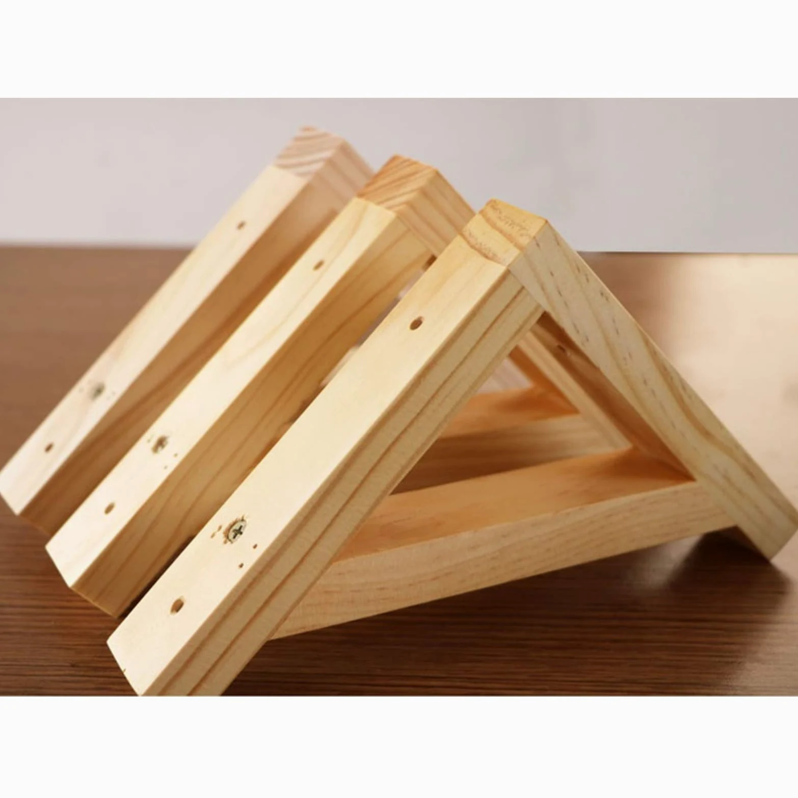 90 Gradi Supporti Angolo Staffe per Mensole,Legno Massiccio Mensola aTriangolo Staffa per Mobili,Decora la Cucina,Bagno,Diy Mensola Legno,con Viti,2 Pz (35cm/13.78in)