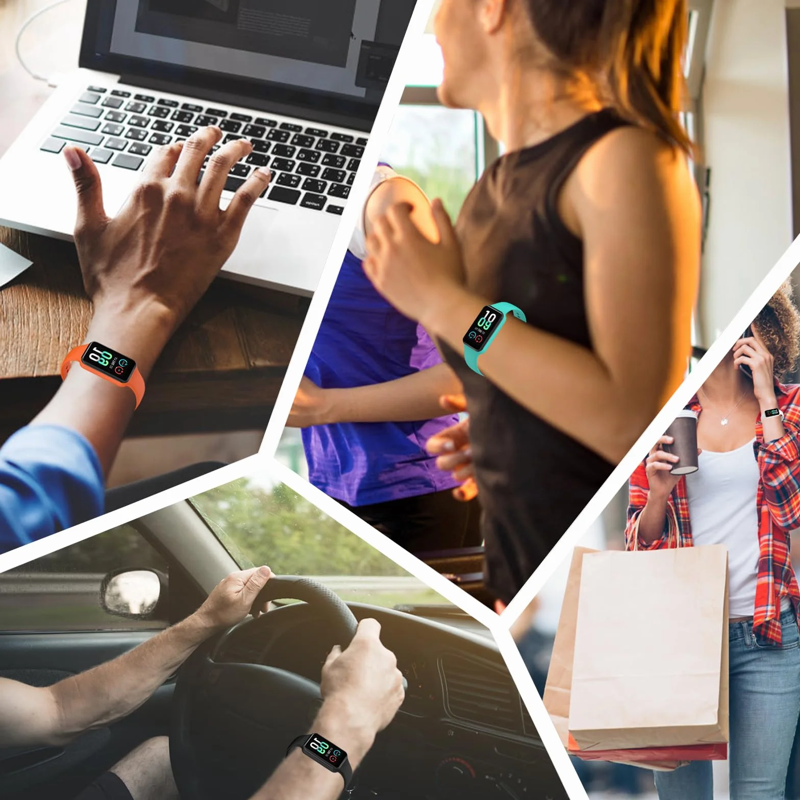 BDIG Cinturini per Amazfit Band 7,6 PCS Braccialetti in Silicone Colorati di Ricambio Anti-Perso,Accessori Tracker per Amazfit Smart Band 7 Compatibili con Polsi da 145mm a 220mm