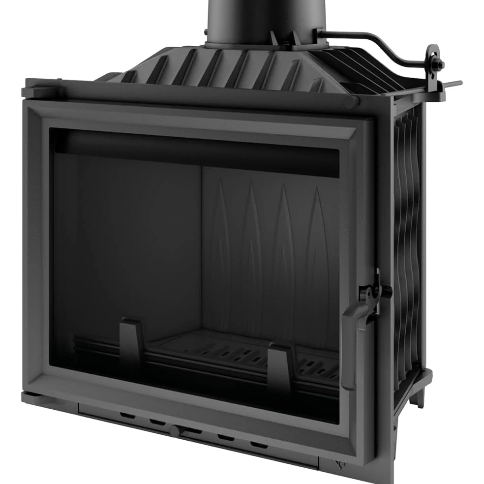 KRATKI ANTEK Camino a legna in ghisa 10kW Ø 180 - stufa a legna Classe energetica A - ECODESIGN, Efficienza termica 76% - Gamma di potenza 4,5-13kW - cestino della cenere & regolazione dell’aria