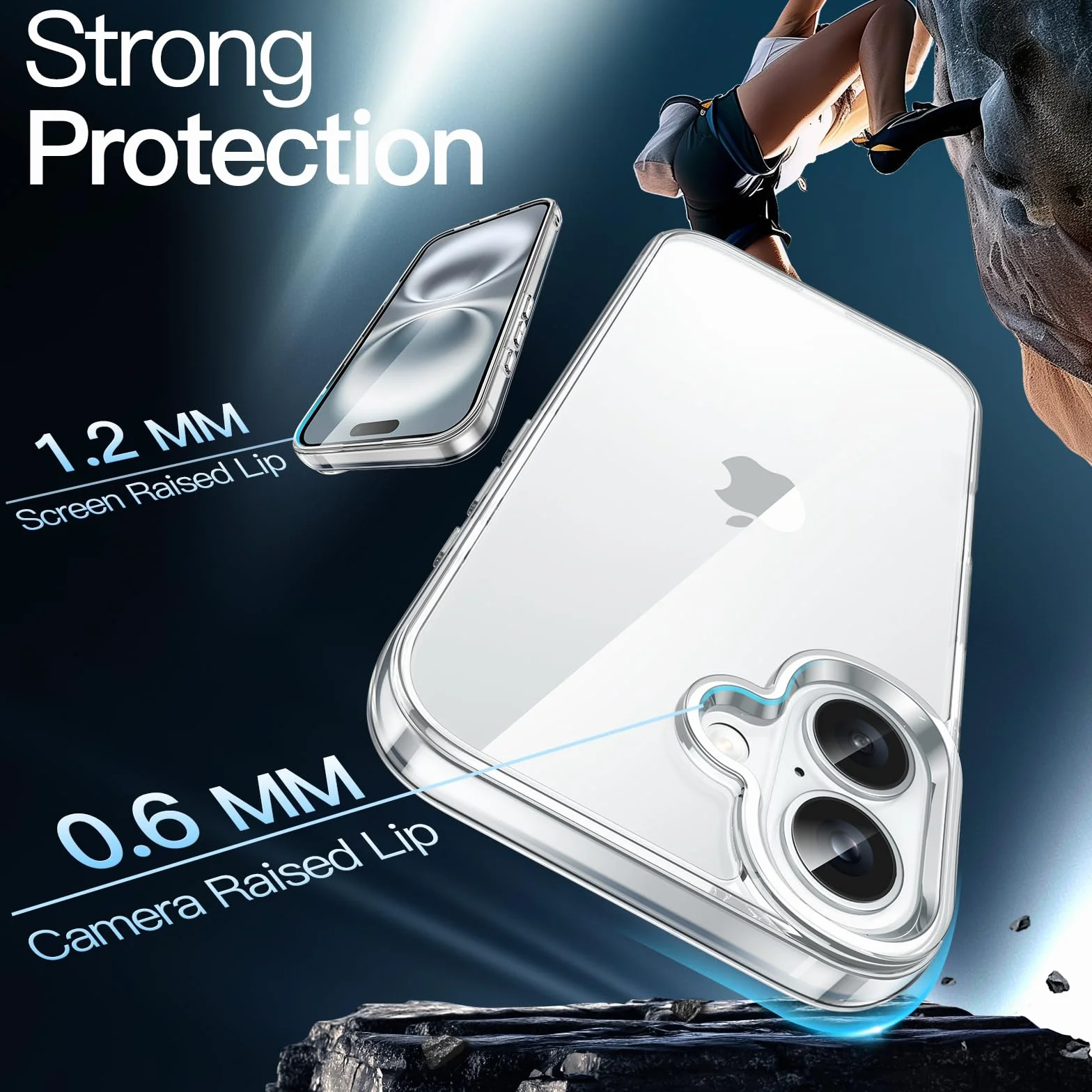 JETech Cover per iPhone 16 6,1 Pollici, Anti Ingiallimento Antiurto Cellulare Paraurti Custodia, Anti-Graffio Retro Trasparente (Trasparente)