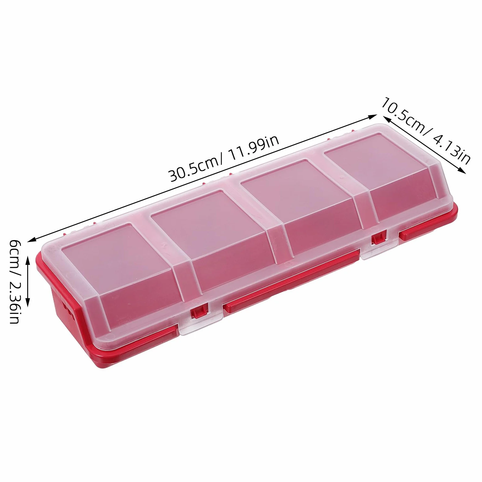 Set di 4 organizer per piccoli componenti - Valigetta portatile per riporre ferramenta con 4 divisori, coperchio trasparente e cassetta degli attrezzi per viti, bulloni, chiodi, elementi di
