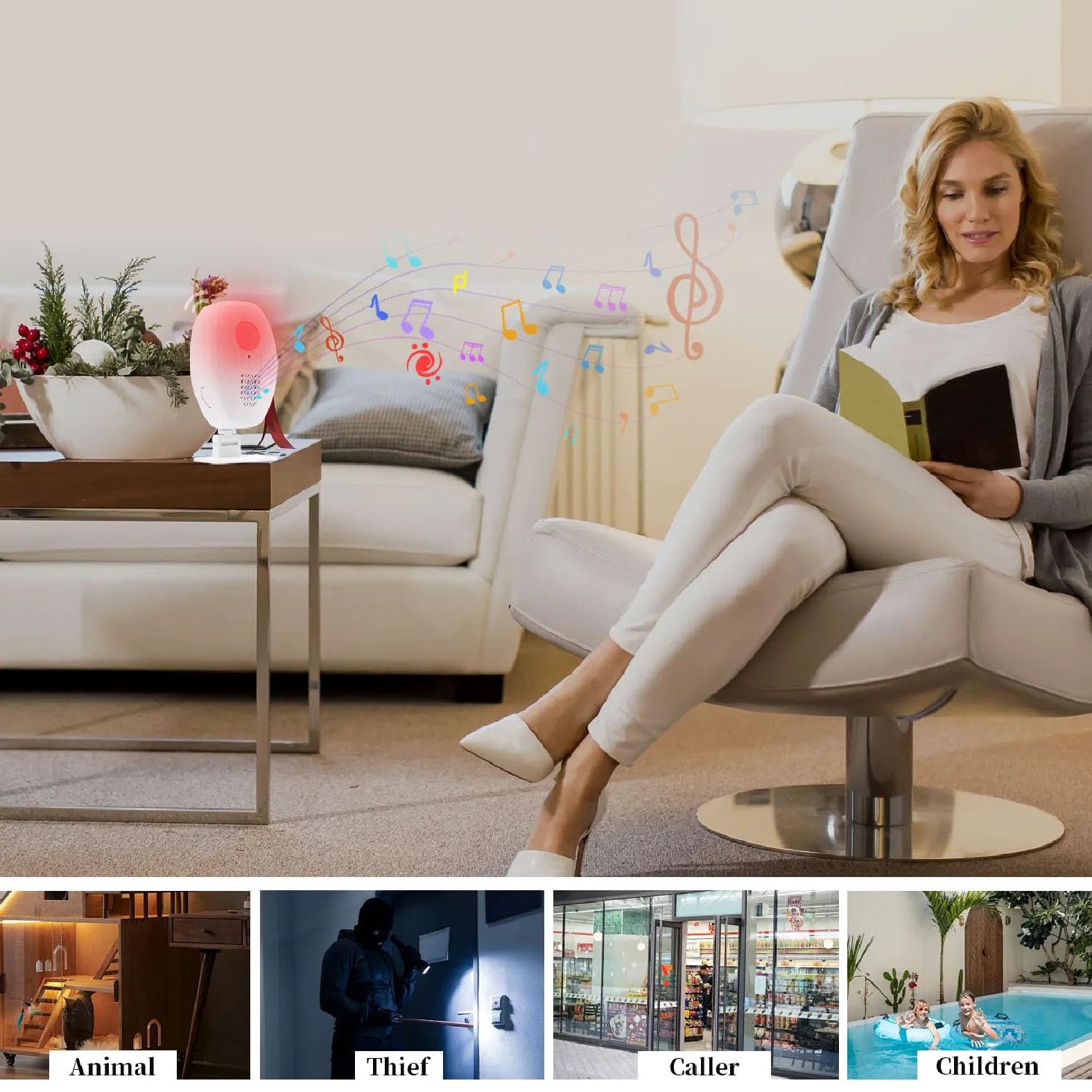 Annadue Allarme con Sensore per Porta Wireless a Lunga Distanza Design Elegante per la Sicurezza Domestica e Aziendale
