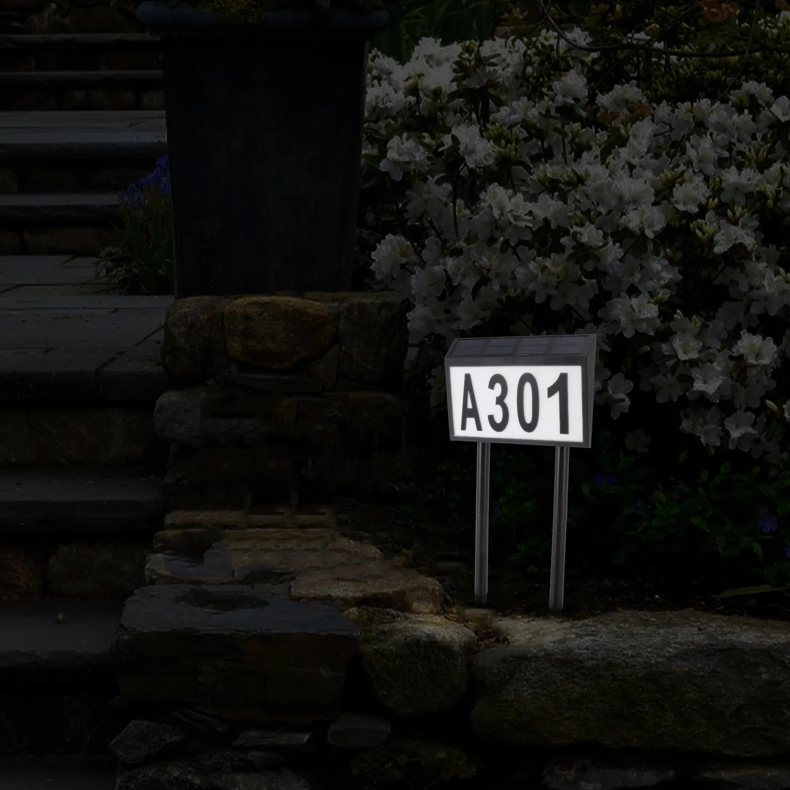 Operitacx Luce Solare per Numeri Civici Targhe da Porta e Inserimento Numero, Lampada Numerica LED per Giardino e Cortile, Set Ricarica Solare e Segnaletica Stradale
