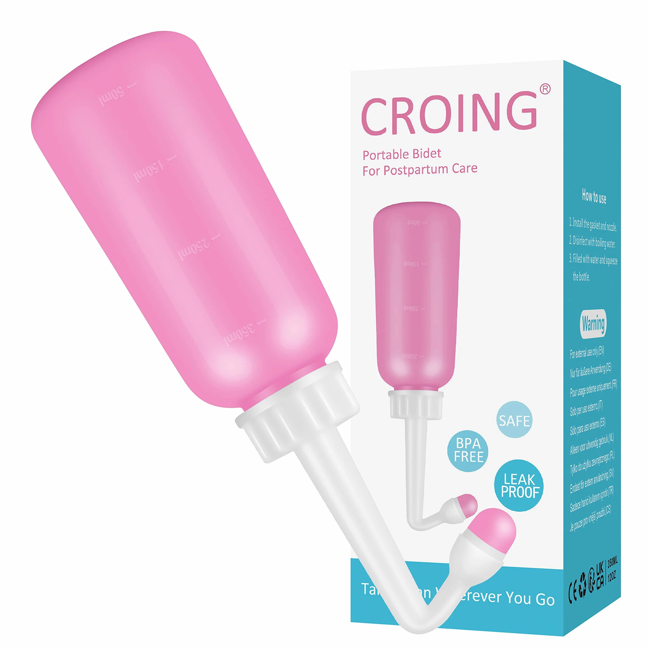 CROING Bidet Portatile da Viaggio da Spremere Lavabiberon Postpartum Igiene Personale