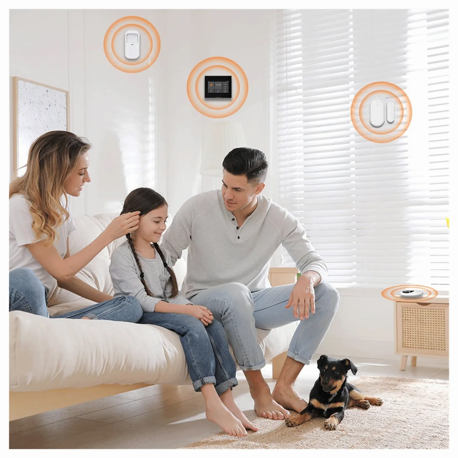 Kit Allarme Casa, Wi-Fi GSM HD. Home Security Allarm System Kit scassinatore wireless 433MHz Tocco completo Anti-impronta digitale Supporto Smart Life(Ost-H501-HD-2G-panel)