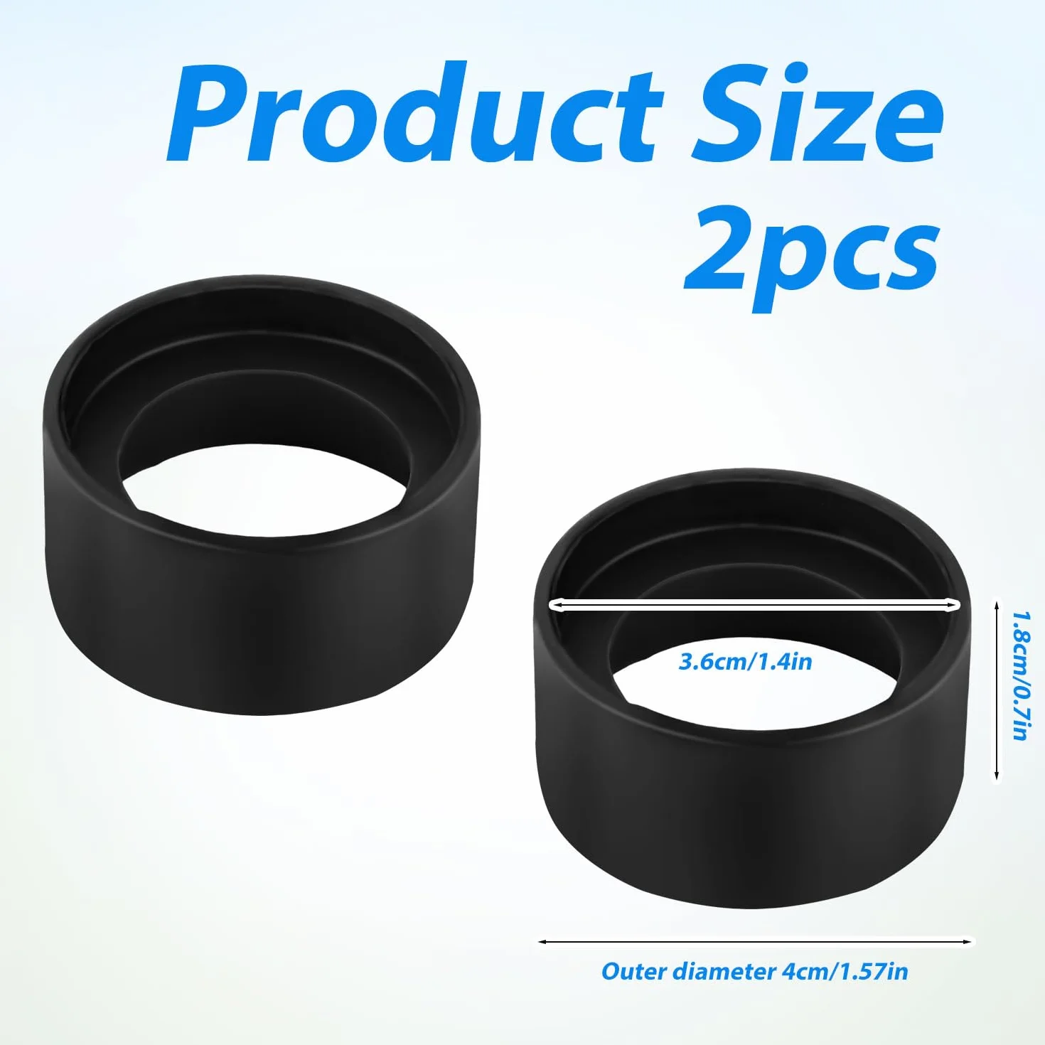 2 Pezzi Copertura Oculare per Ottiche, Tappi di Protezione per Oculari Binoculari in Gomma Tappi di Protezione per Oculari Tappi di Ricambio per Microscopi Stereo ad Angolo Piatto da 32-36 mm (Nero)