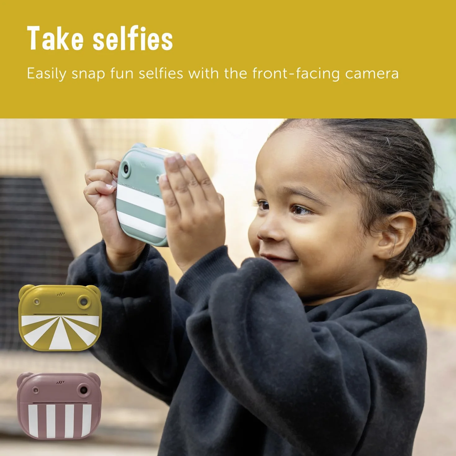 ZAZU Fotocamera digitale istantanea per bambini, foto ad alta risoluzione da 48 MP, display a colori da 2", video Full HD 1080P, stampa termica senza inchiostro, batteria ricaricabile, con 2 rulli di
