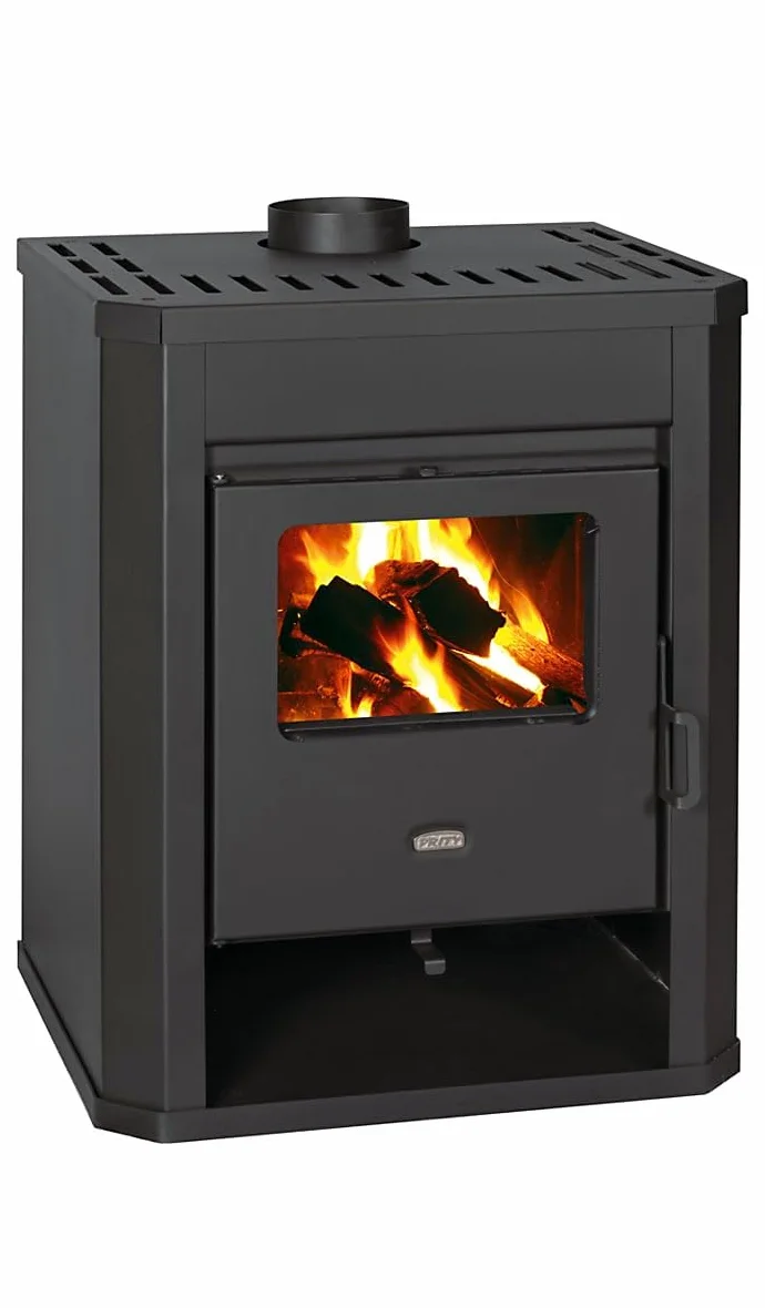 Prity WD, stufa a legna da 11 kW, grande focolare certificato CE, bruciatore a legna autoportante, conforme alla norma EN 13240