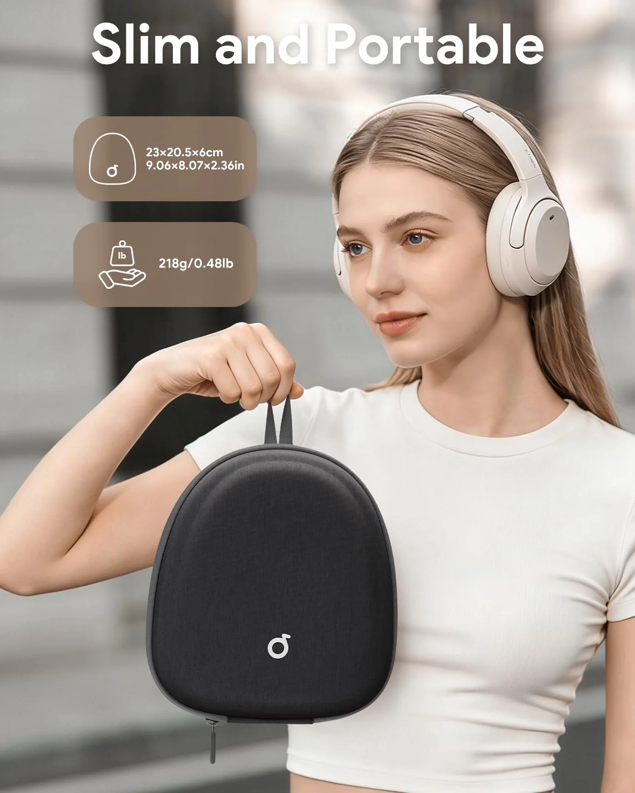 Custodia per Cuffie Guscio Rigido Ultrasottile Universale per Cuffie Over-Ear Soundcore, Sony, JBL, Bose, BERIBES, Borsa Organizer Portatile da Viaggio per Cuffie (Nero)