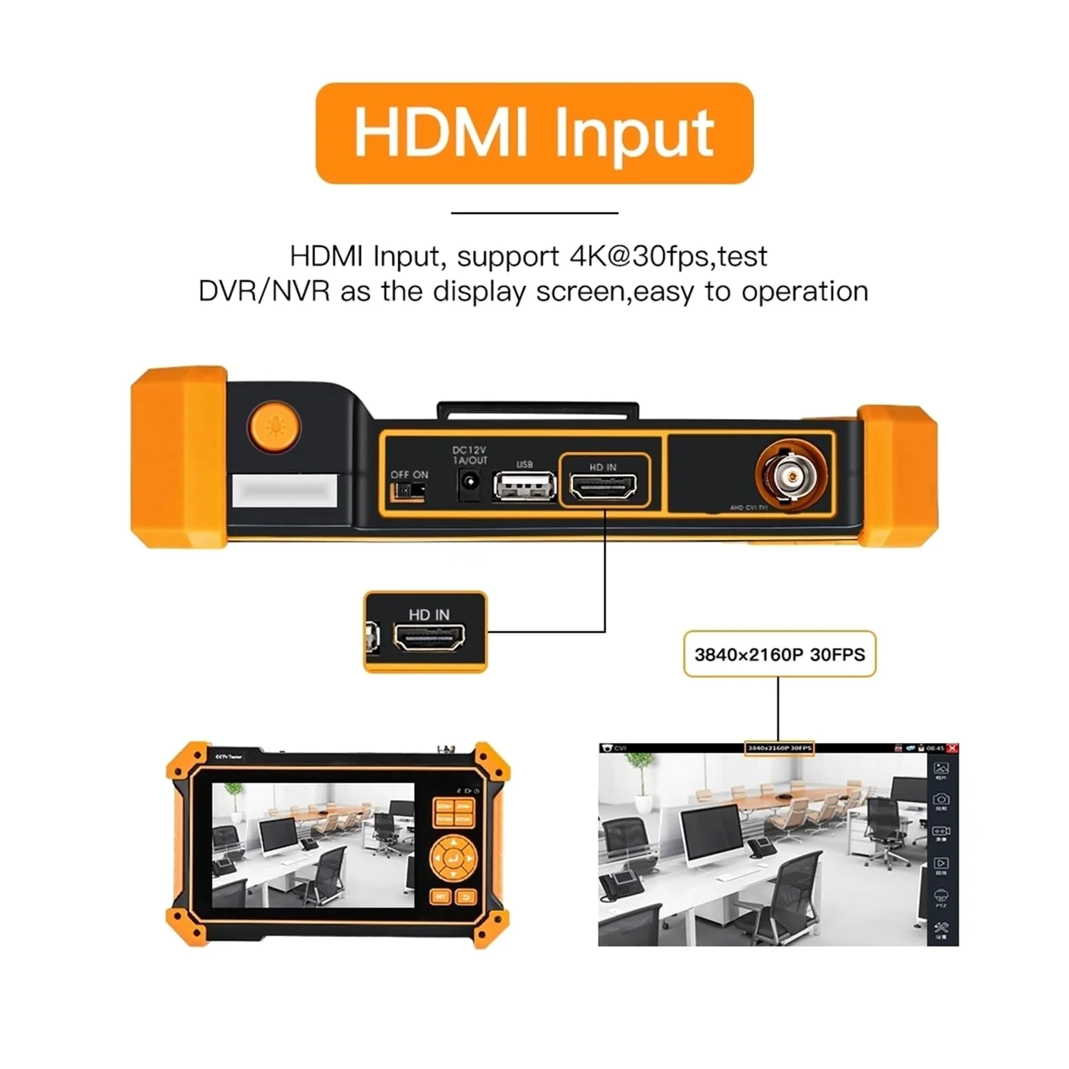 Tester CCTV 3200C Tester For Fotocamera HD Coassiale 4K 8MP ADH VGA SDI Con Tracciatore Di Cavi Monitor Schermo TFT-LCD Da 5 Pollici(IPC-5100Plus)