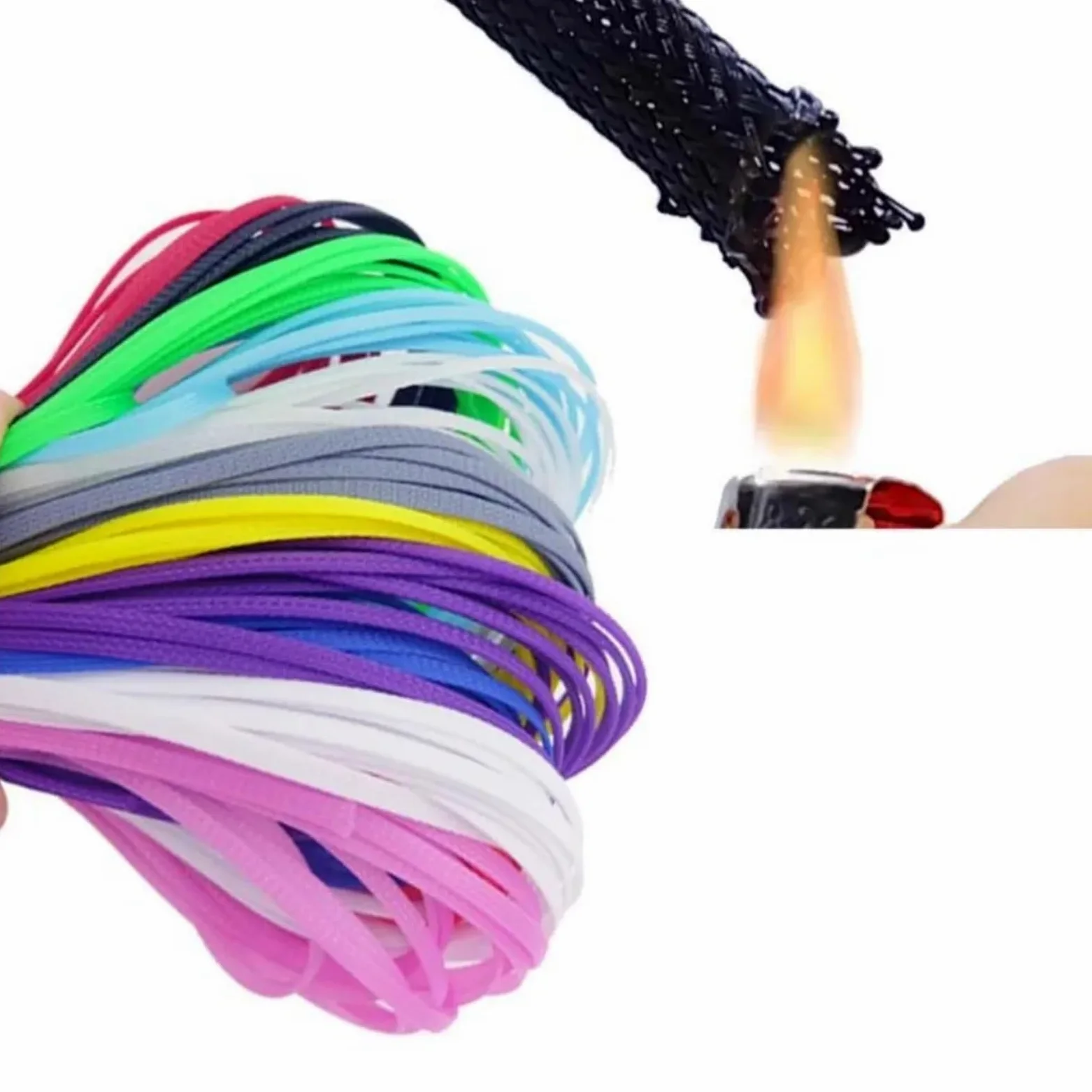 Guaina Cavi 3.0MM 4MM 6MM 8MM 10MM 12MM 16MM Maniche piatte intrecciate espandibili for cavi in ​​pelle di serpente(Blue Golden,16MM,10 Meters)