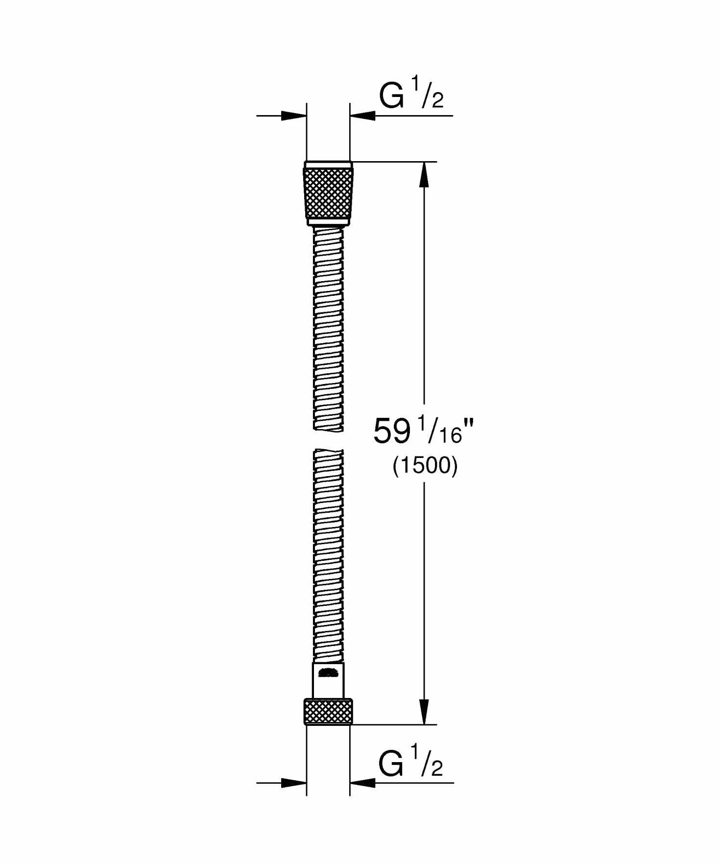 GROHE QUICKFIX VitalioFlex, Flessibile doccia, in metallo, 1500mm, 22108000