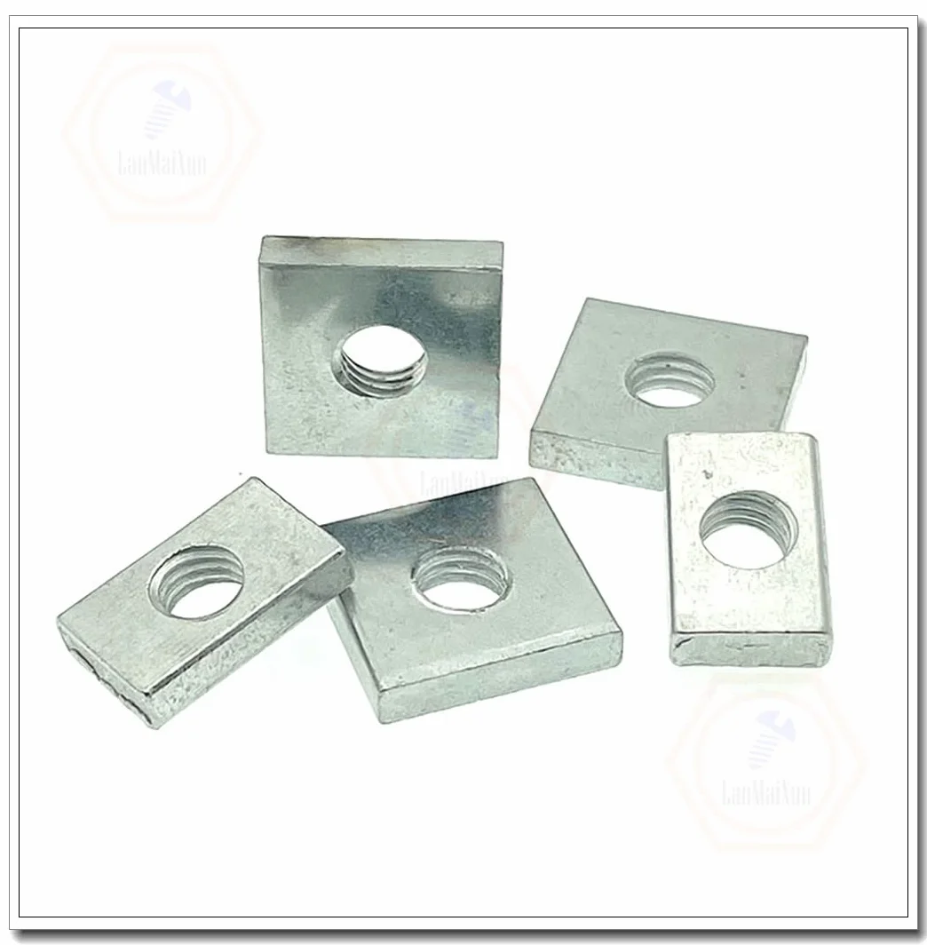 Dadi Quadrati Rettangolari M6x13x16x2mm Acciaio al Carbonio Zincato 40pz