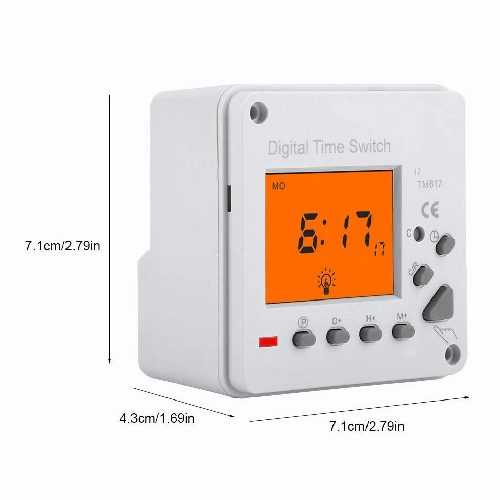 GOTOTOP Timer elettronico digitale, timer programmabile con interruttore di controllo intelligente e retroilluminazione per cartelloni pubblicitari per elettrodomestici(220V)