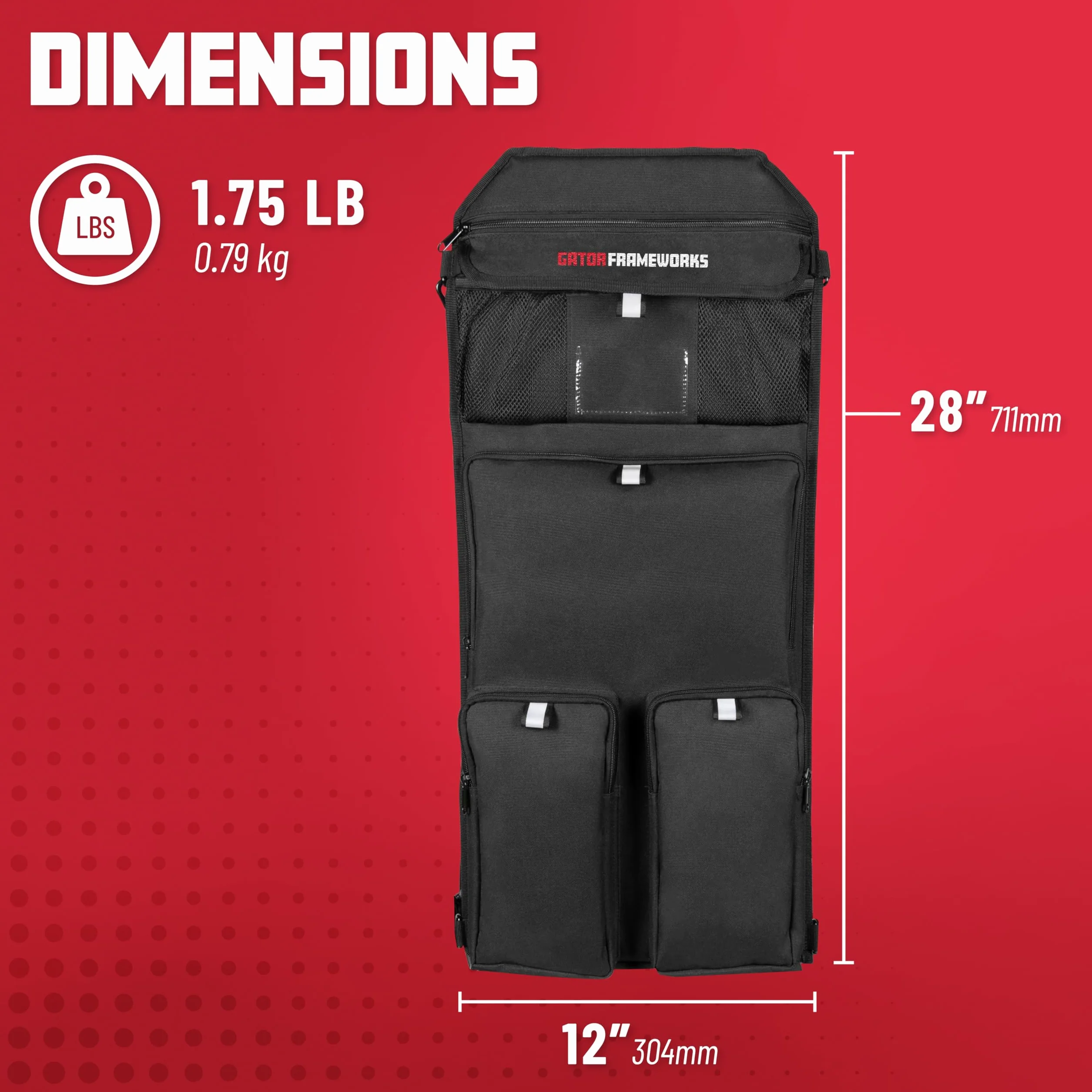 Gator Frameworks Borsa porta accessori con 7 tasche per carrelli multiuso Gator Frameworks (GFW-UTL-CART-ACCBAG)