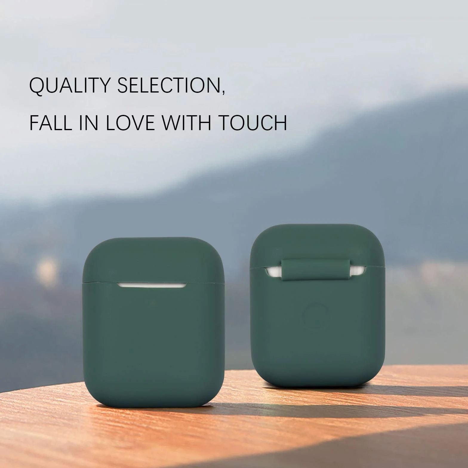 Custodia in Silicone Compatibile con AirPods 2 Custodia, Silicone Protettiva Case Cover per Airpods 2, LED Anteriore Visibile, Deep Green