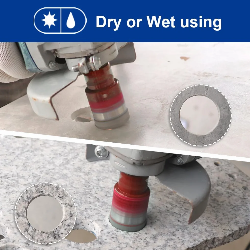 SHDIATOOL Set corone diamantate foratura a secco 25/50/65/75mm porcellana piastrelle granito marmo