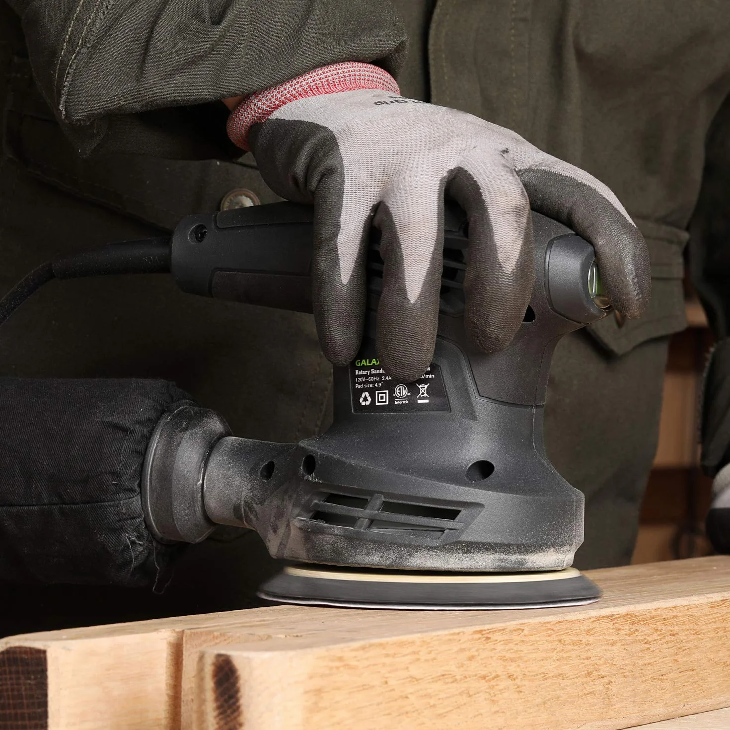 GALAX PRO Levigatrice Orbitale, 280W 6 Velocità Variabili 6000-13000 RPM Levigatrice Rotorbitale, 15 pezzi 125mm Dischi abrasivi, Polvere sistema di raccolta, ideale per DIY