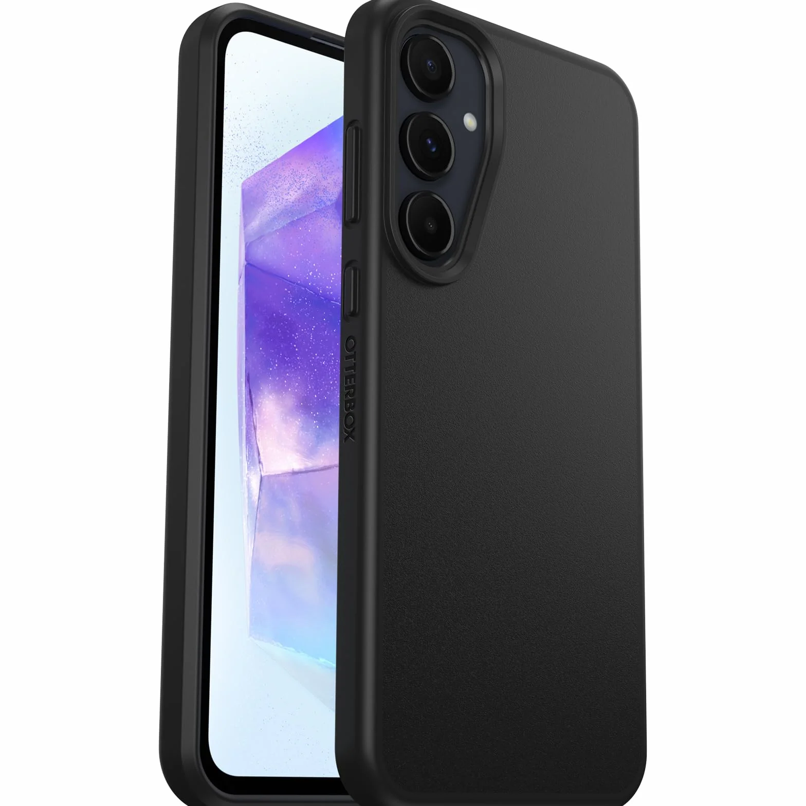 Cover per Samsung Galaxy A55 5G OtterBox React Series, resistente a shock e cadute fino, cover ultrasottile, testata a norme MIL-STD 810G, Nero