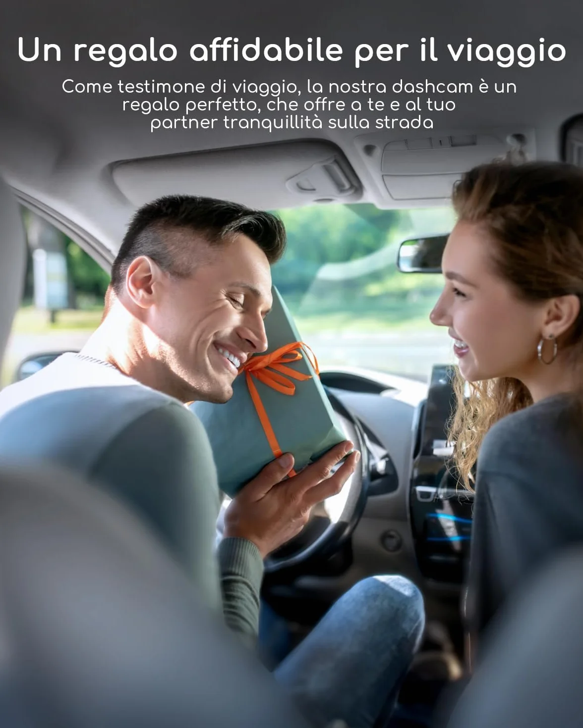 COOAU D30S 4K Dash Cam Auto con GPS Wi-Fi - Doppia Dashcam Auto Anteriore e Interna 2.5K 1080P, Con Visione Notturna a Infrarossi, Sensore G, Modalità Parcheggio, Registrazione in Loop