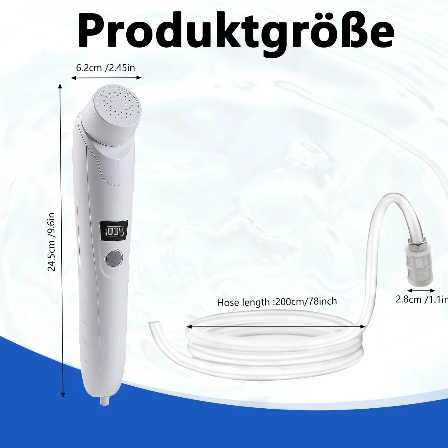 Bidet elettrico portatile da viaggio, per doccia intima, letto settimanale e escursioni all'aperto, per donne, uomini e bambini (bianco con serbatoio dell'acqua)