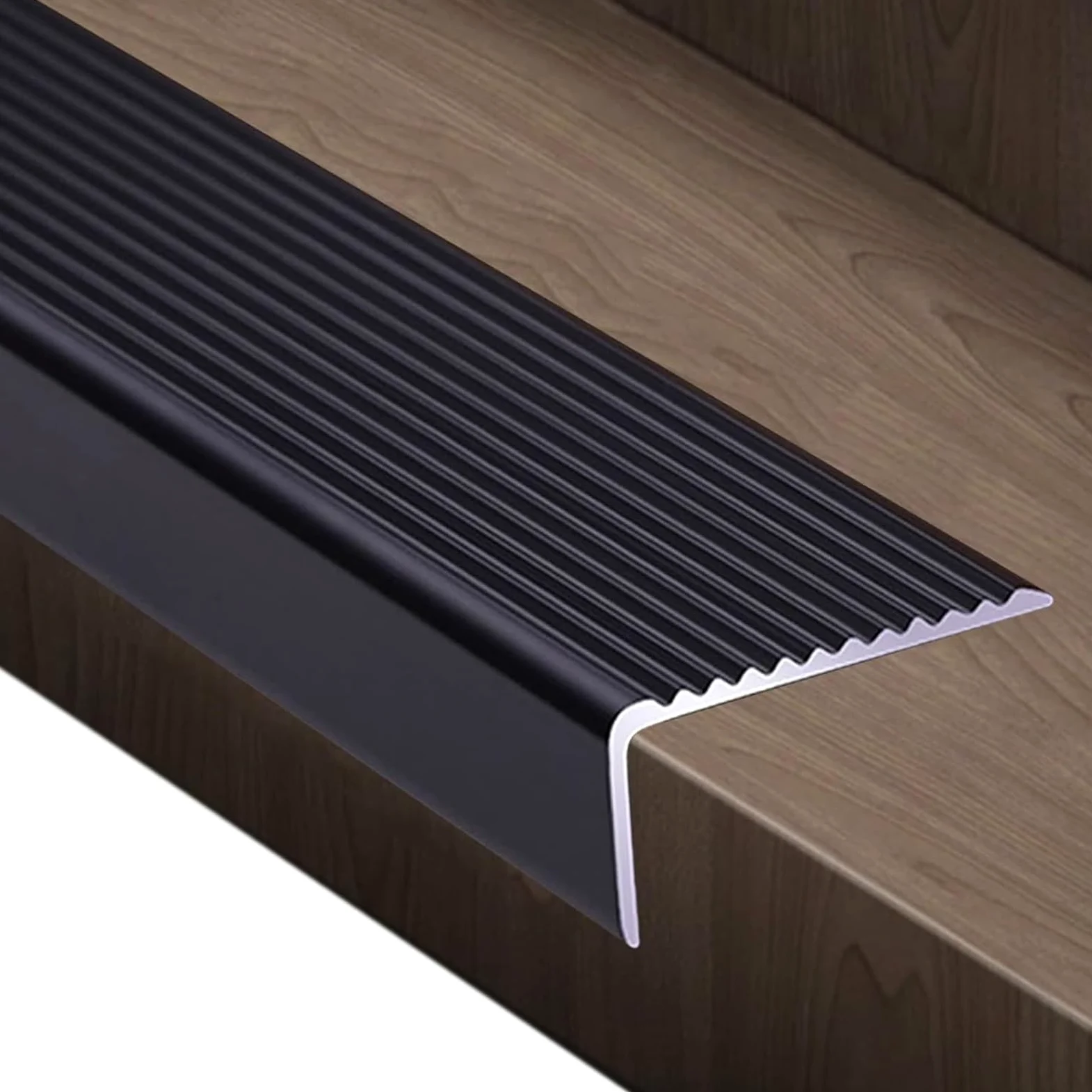 Bordo antiscivolo per scale, 90 cm, a forma di L, in alluminio, per piastrelle e legno, per uso interno ed esterno, diverse opzioni di larghezza disponibili