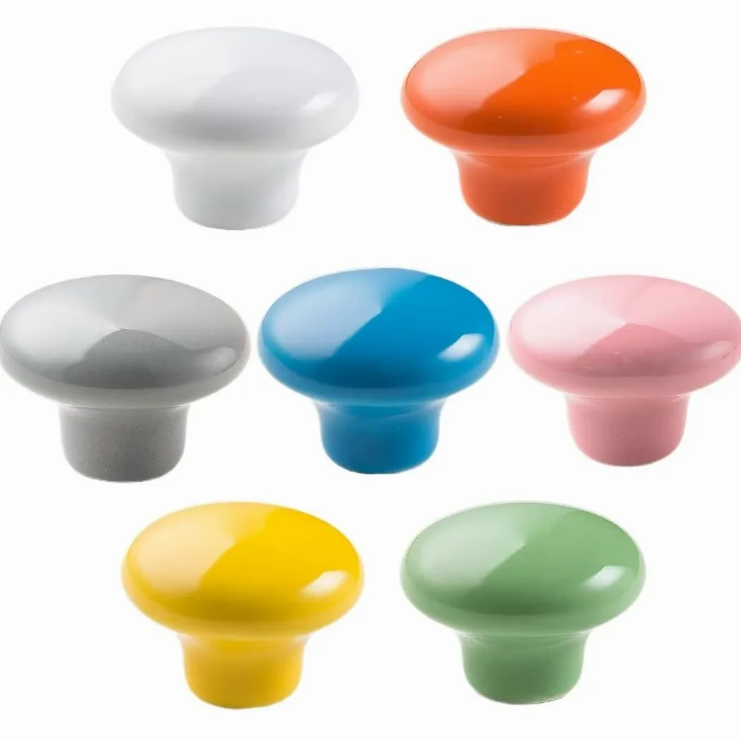30 confezioni di maniglie per porte di credenze in ceramica, rotonde, per mobili e cassetti, maniglie con viti, maniglie colorate per bambini, per mobili e cassetti
