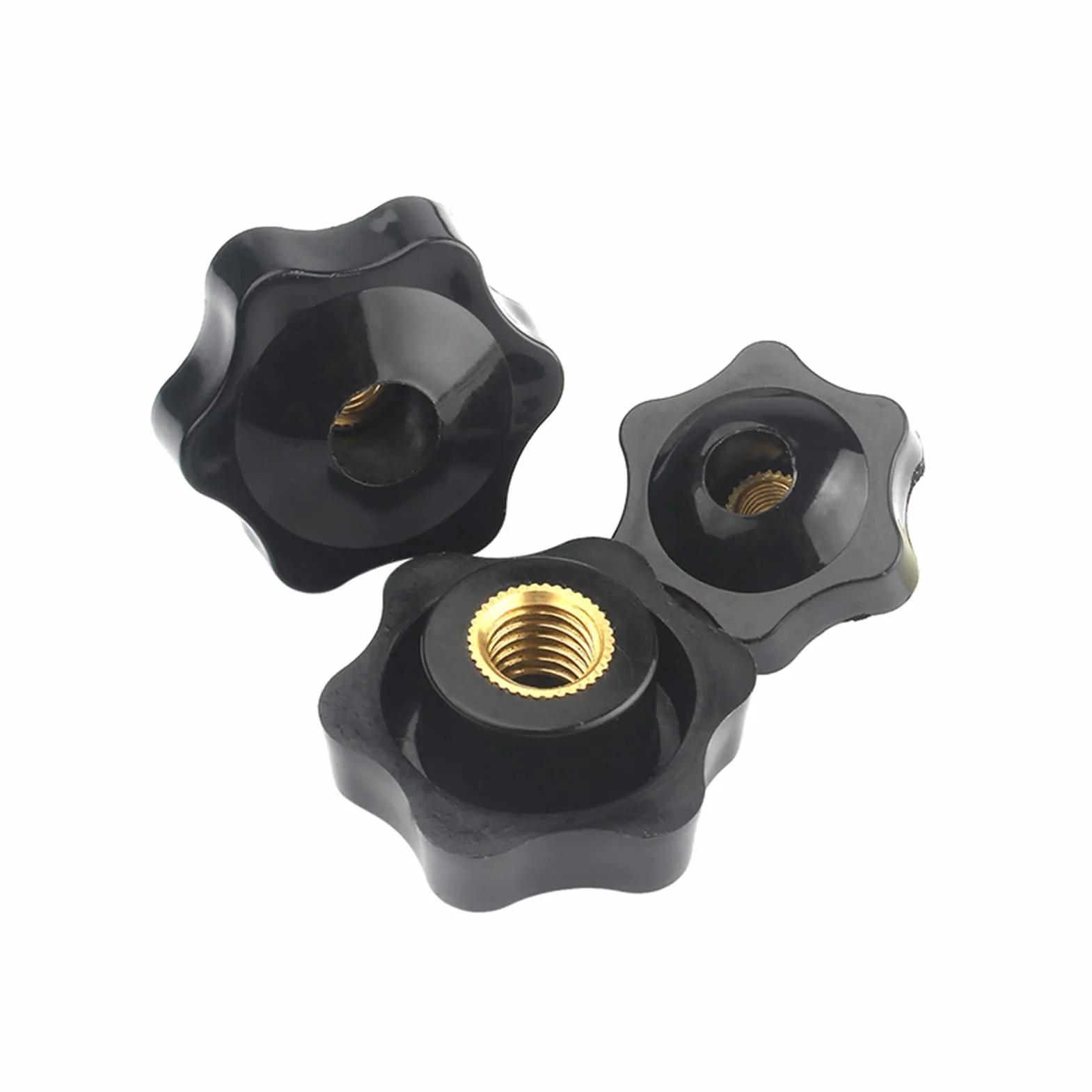 Stella Dadi con manico 10Pcs Dadi di serraggio Plastica Zigrinato Manopole Rame Core Thread M5 M6 M8 M10