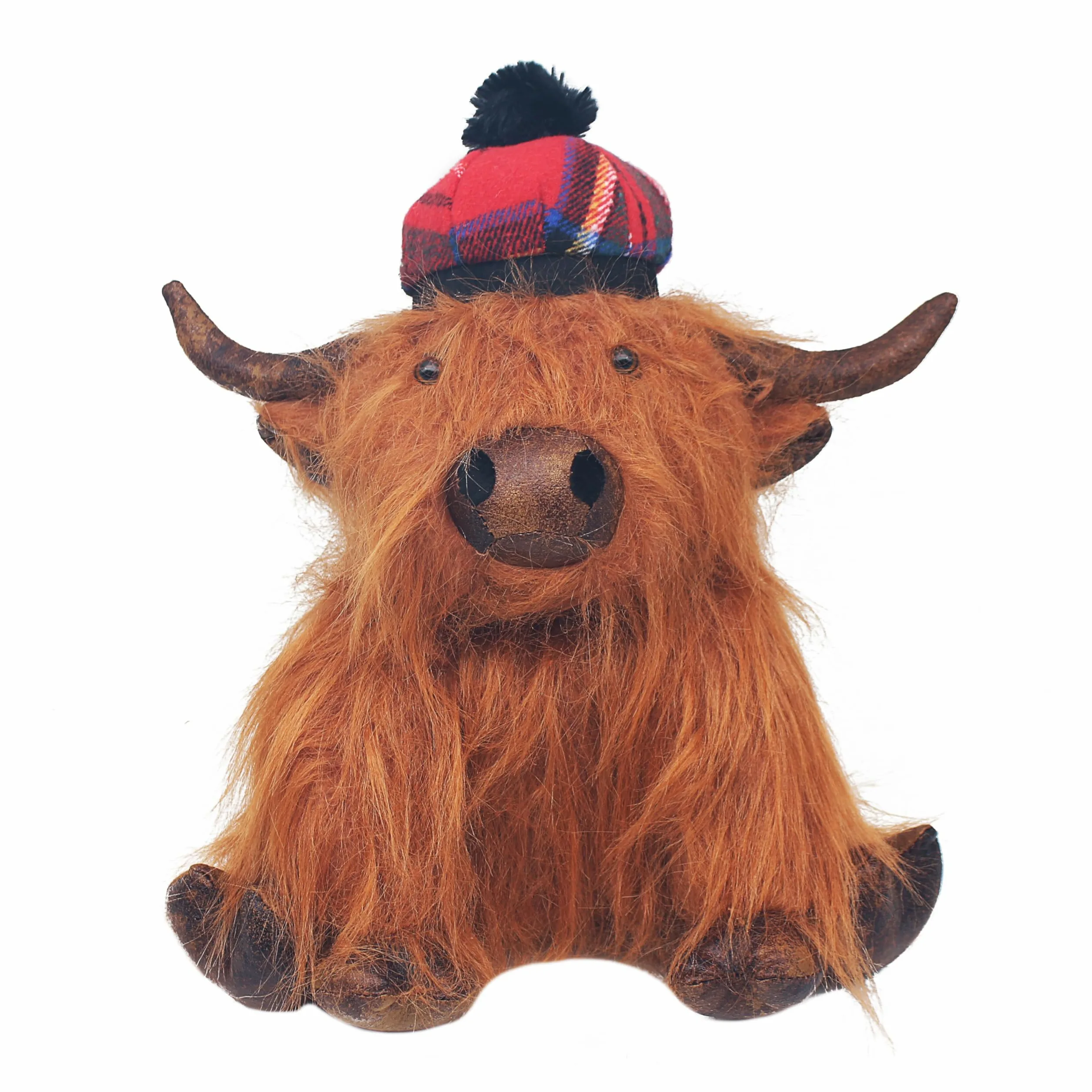 Highland Cow - Fermaporta con cappello scozzese